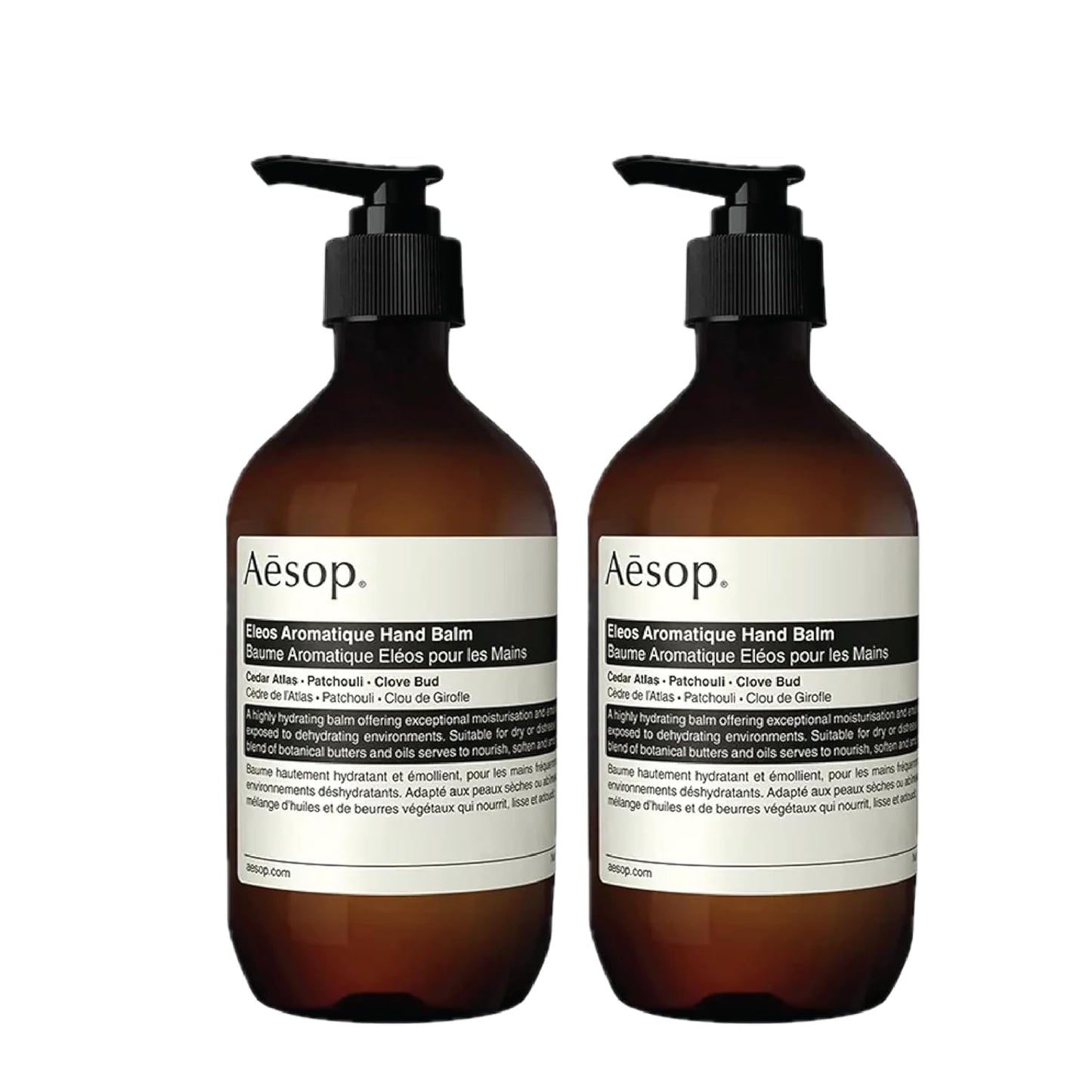 Aesop Eleos Aromatique Hand Balm | Intensely Hydrating and Enriched with Shea Butter, Coconut Oil, and Castor Oil | Vegan and Cruelty-Free | 16.9 oz (Pack of 2)