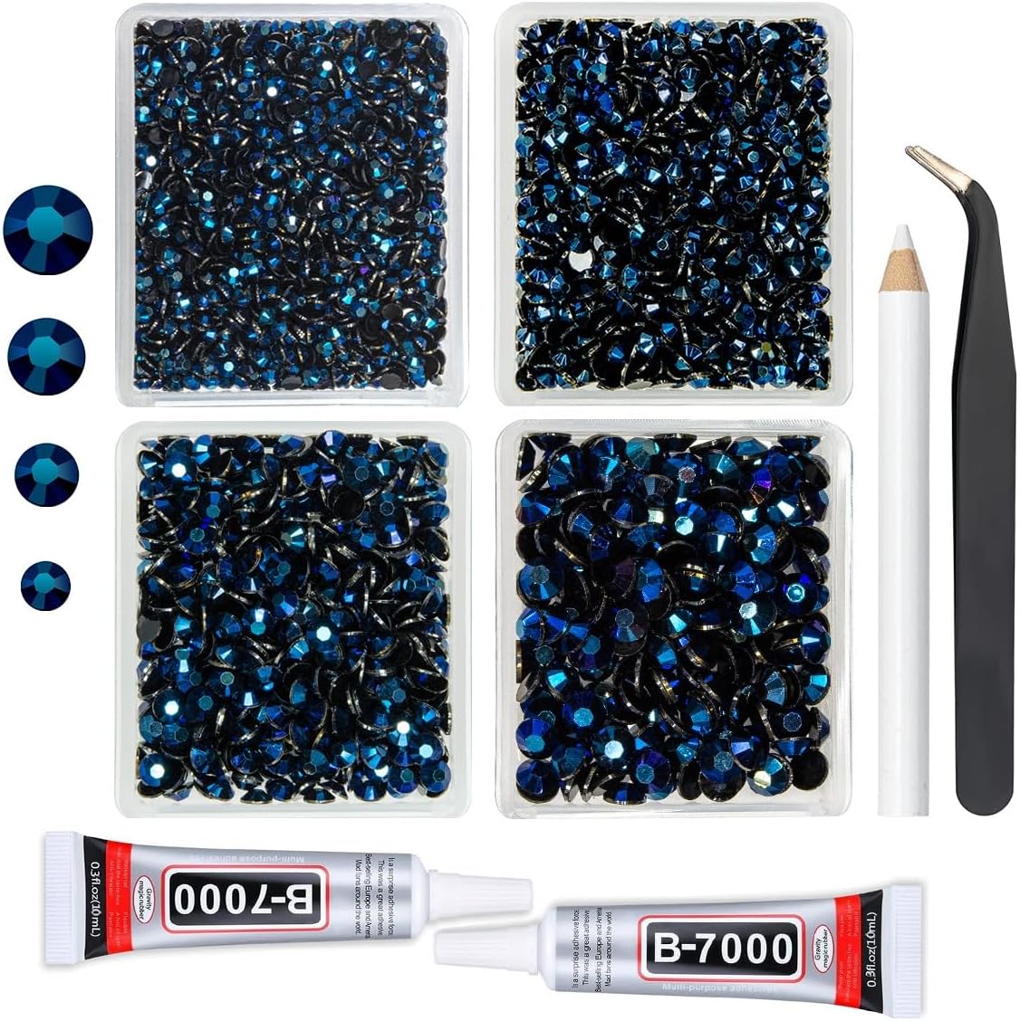 Ink Blue Resin Rhinestones 3mm 4mm 5mm 6mm Navy Blue Flatback Jelly Stones Diamonds Gems Charms for Nails Face Eyes Makeup Tumblers Bottles DIY Crafts Decor Bedazzling Crafting Clothes Shoes