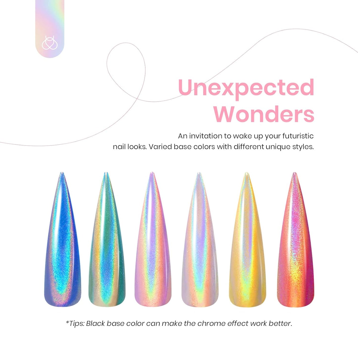 Beetles Chrome Nail Powder Metallic Mirror Effect Holographic Aurora Iridescent Nail Art Decoration for Gel Polish Glitter Premium Salon Nail Glitter Manicure Pigments for Nail Art Design, 0.04oz/1g