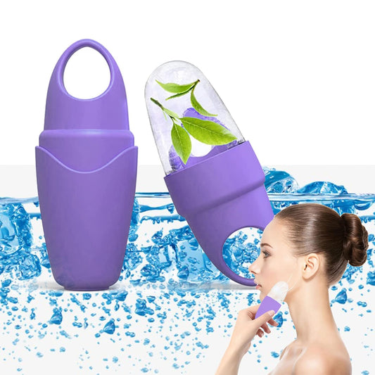 Ice Roller for Face and Eye, Ice face roller,Gua Sha Facial Tools, Facial ice roller, Skin Care Tools,Ice mold for face… (purple-eyes)