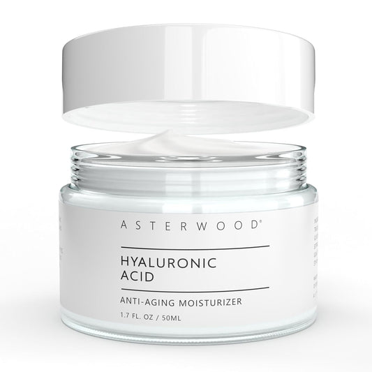Asterwood Hyaluronic Acid Moisturizer - Anti-Aging, Wrinkle Reducing, Moisturizing, Hydrating - Fragrance-Free, Non-Comedogenic - 1.7 Fl Oz