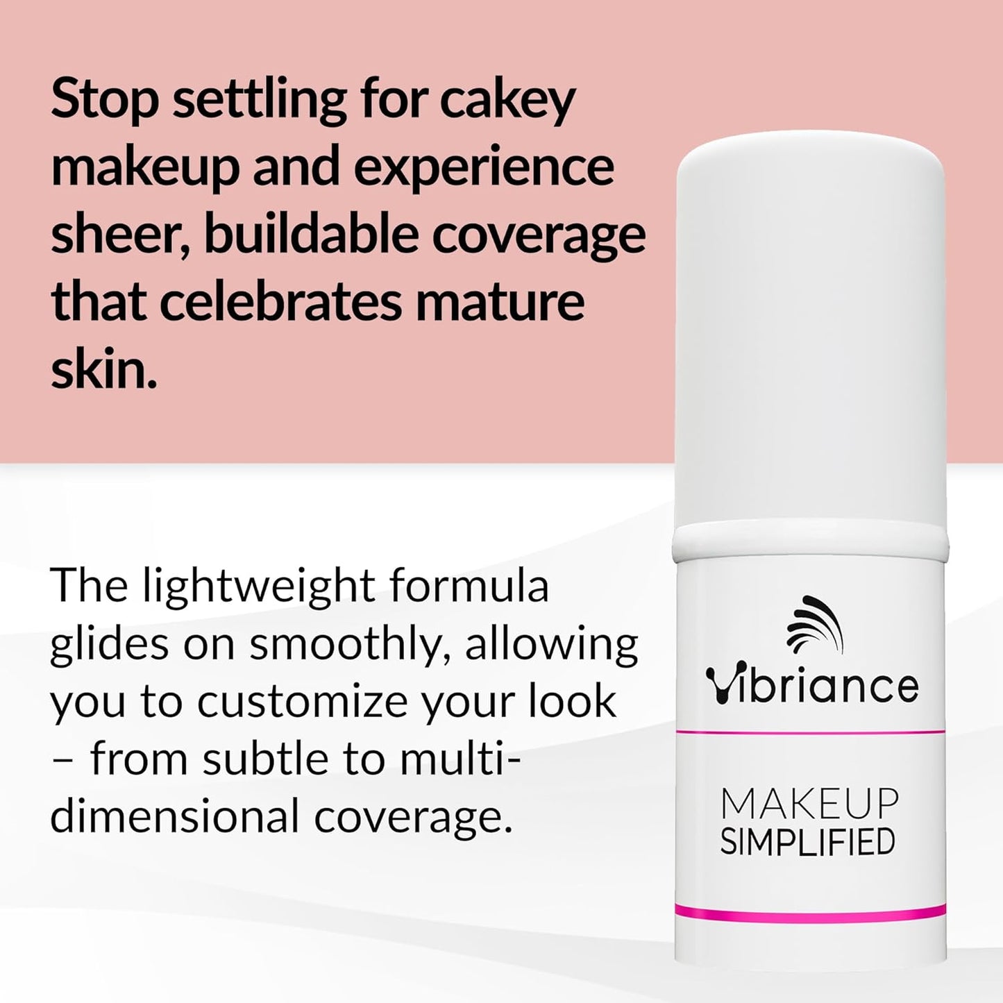 Vibriance Complexion Sticks - Foundation for Mature Skin - Sheer, Buildable Coverage Face Makeup Foundation for Older Women - 3-in-1 Base, Contour, Concealer - Beige