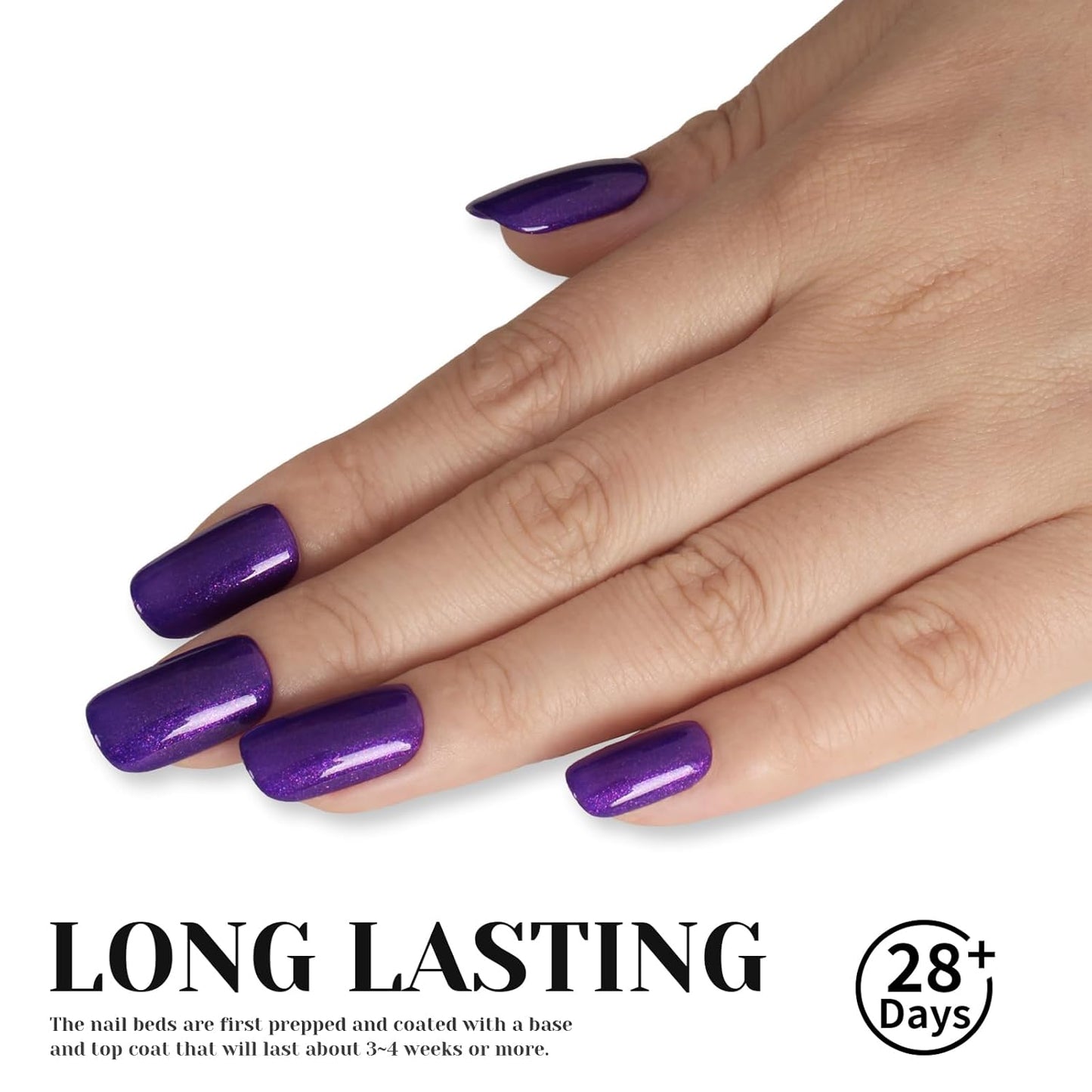 Glitter Deep Purple Gel Polish,15ml UV/LED Soak Off Sparkly Shimmer Dark Violets Purple Gel Nail Polish for Manicure Salon or DIY Nail Art at Home,Women Girls Gifts - GP0094