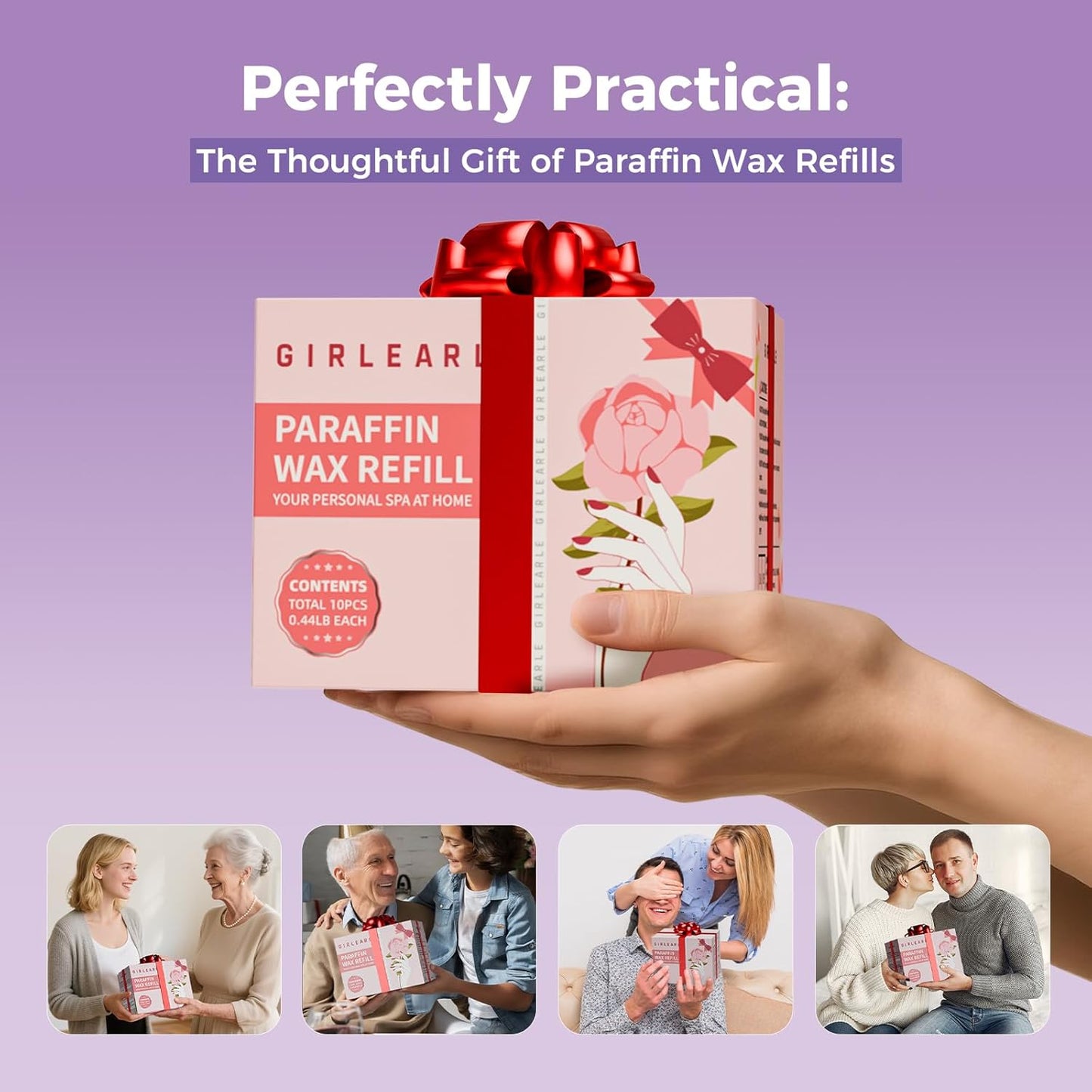 Paraffin Wax Refills 10 Packs for Paraffin Wax Bath Machine - for Dry Cracked Skin on Hands, Feet, Elbows - Moisturizing Hydration to Relieve Stiff Muscles & Joints (Lavender)