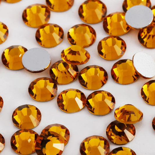 2000 PCS SS20 Flatback Rhinestones,12-Facet Diamond-Cut Glass Gems for Nail Art,Clothing,DIY Crafts,Glue-On Decoration Stones with Silver Backing,Topaz