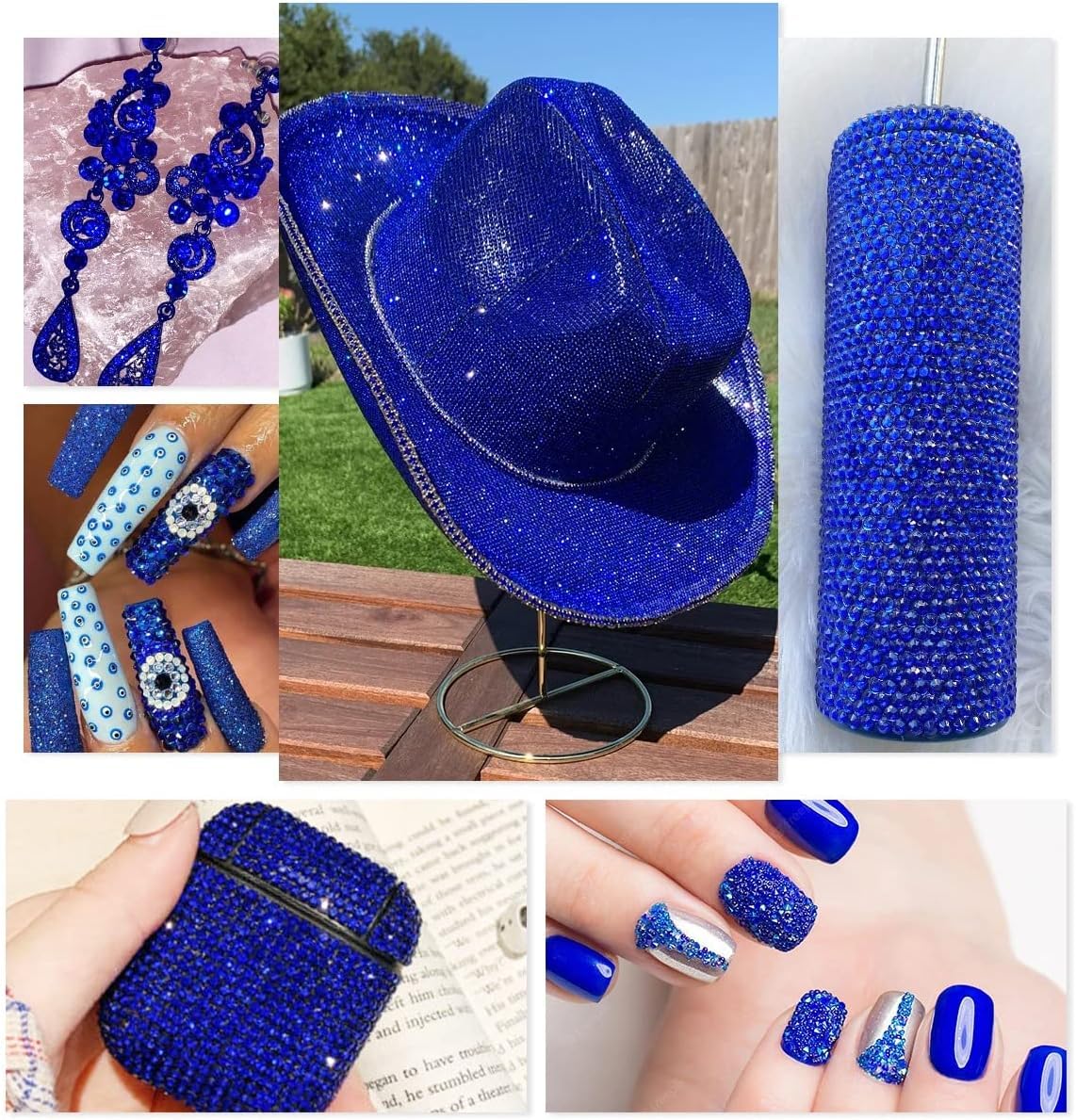 16000PCS 3mm 4mm 5mm Teal Blue AB Resin Rhinestones for Crafting Turquoise Blue Flatback Jelly Stones Bulk SS10 SS16 SS20 Diamonds Gems for Nails Face Eyes Makeup Tumblers Bottles DIY Crafts