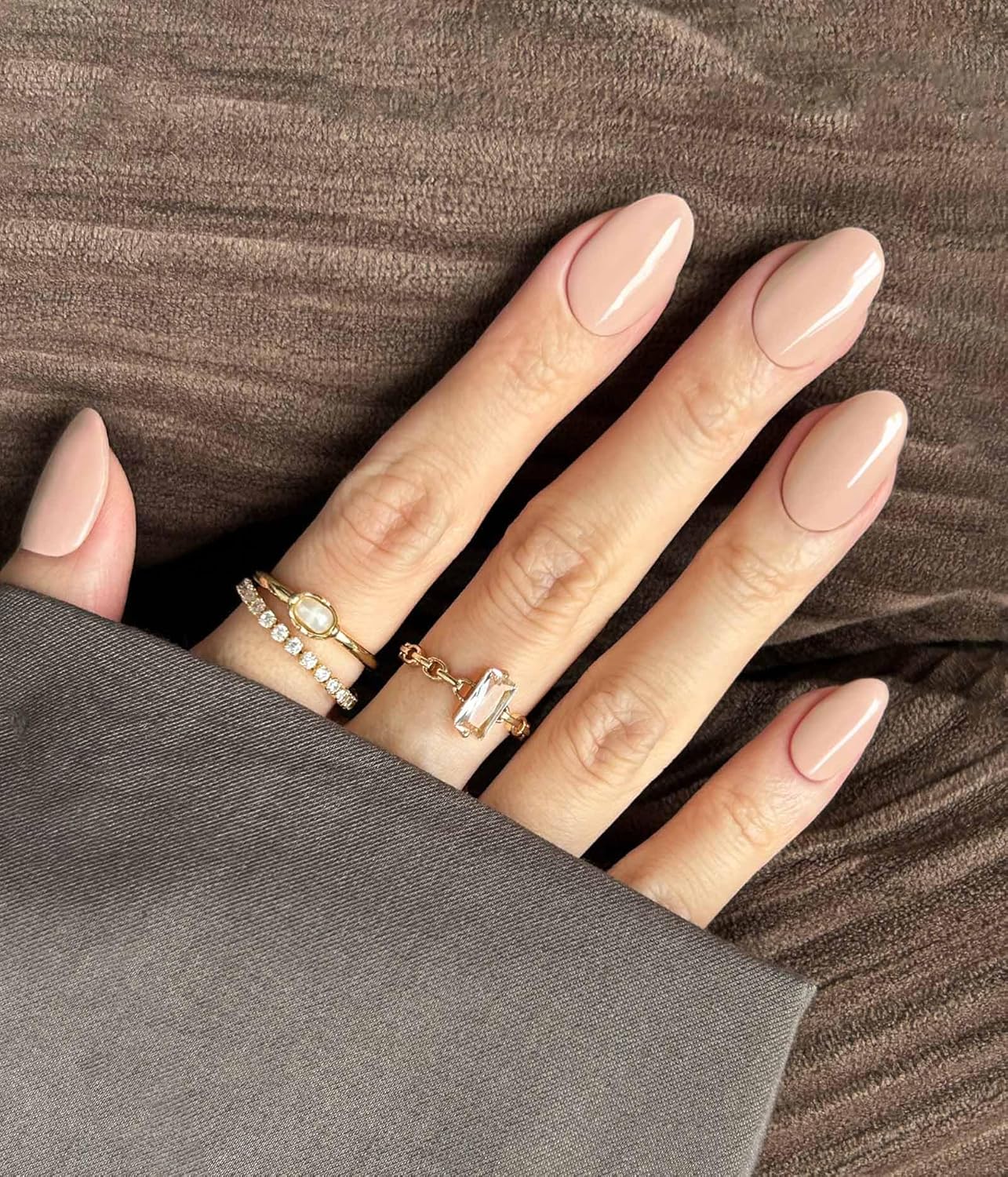 Nail Polish Strips - 22 Pcs Salon Quality Gel Nail Stickers - Long Lasting Wraps (Light Chestnut Brown)