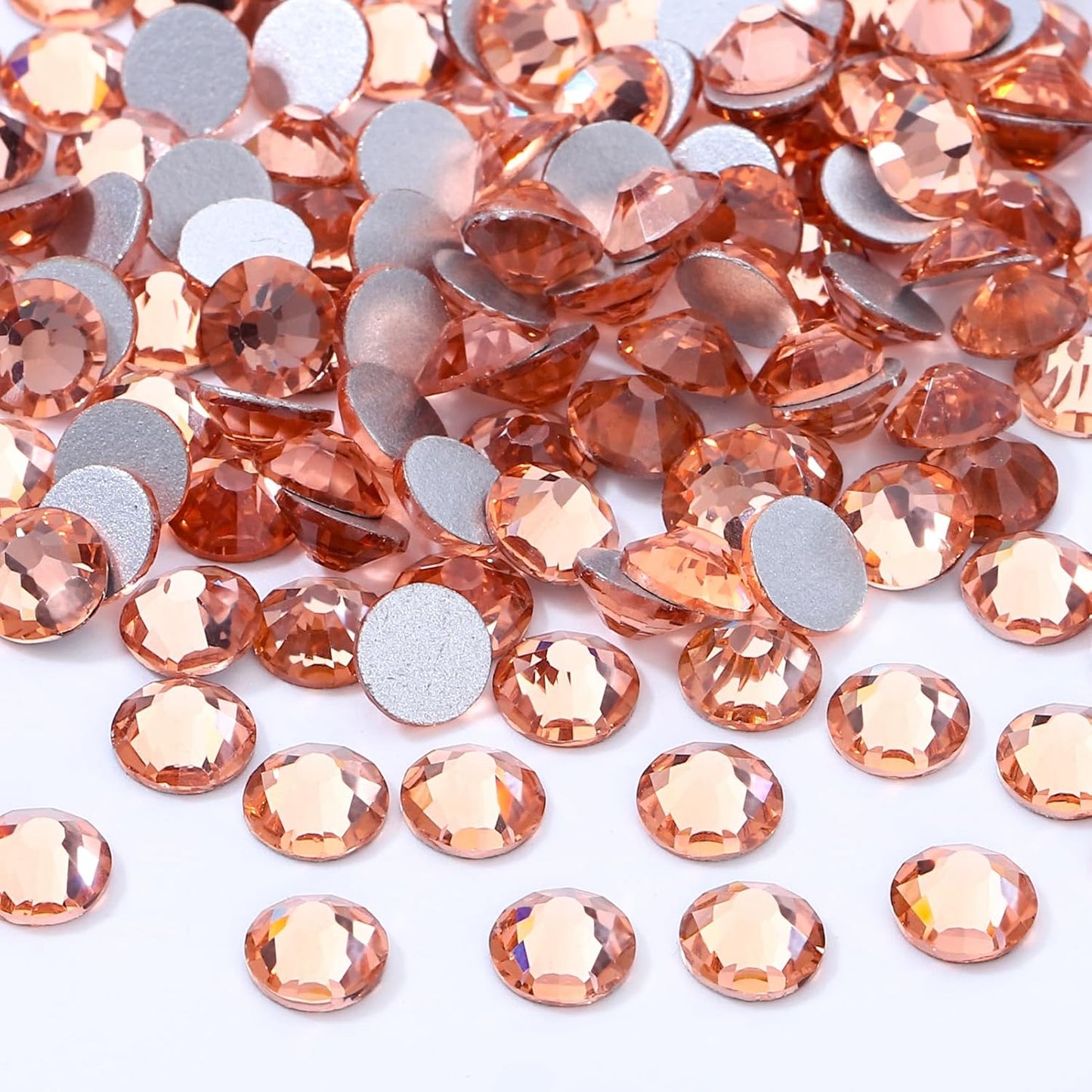 Champagne Flatback Rhinestones, Glass Rhinestones for Nail Art and Craft, Glue Fix, Loose Crystal Gemstones(Champagne, SS20, 2880pcs, 4.6-4.8mm)