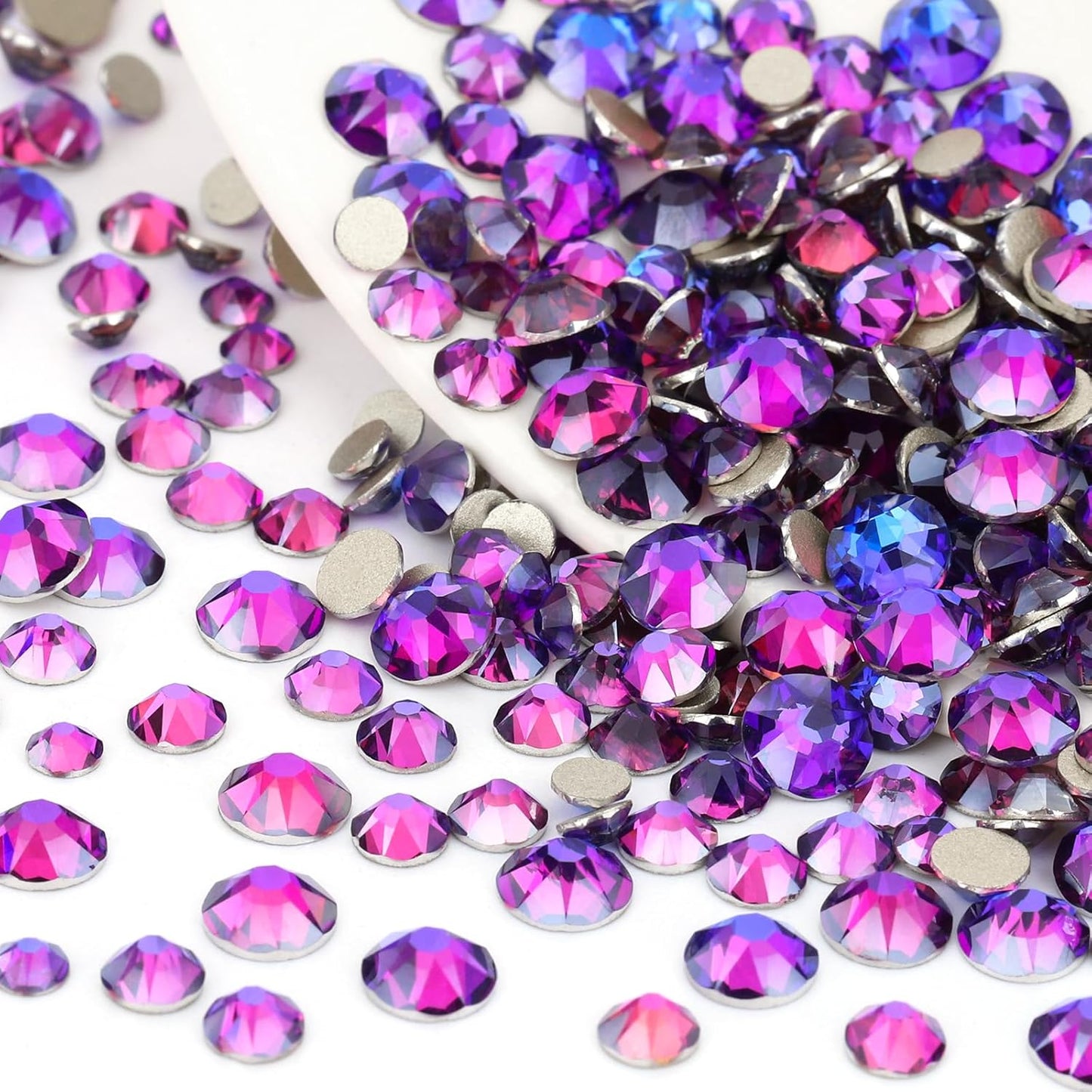 Novani Purple Velvet Rhinestones 288pcs Flat Back Round Rhinestone Style 2088 Sparkly Crystal Gemstones for Nail Art and Crafting SS30,6.4-6.6mm