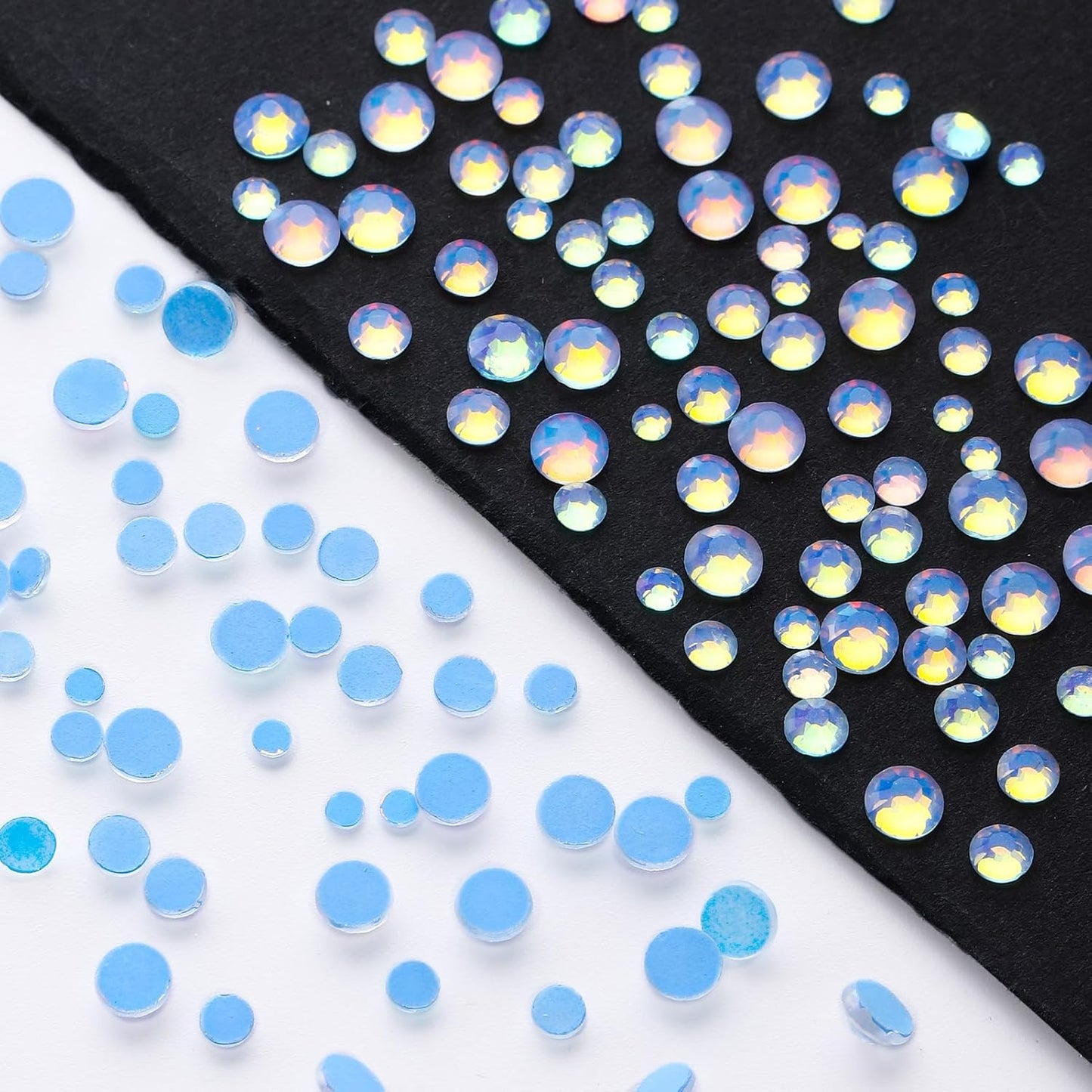 F Light Blue Flatback Rhinestones, Glass Rhinestones for Nail Art and Craft, Glue Fix, Loose Crystal Gemstones(F Light Blue, SS16, 1440pcs, 3.8-4.0mm)