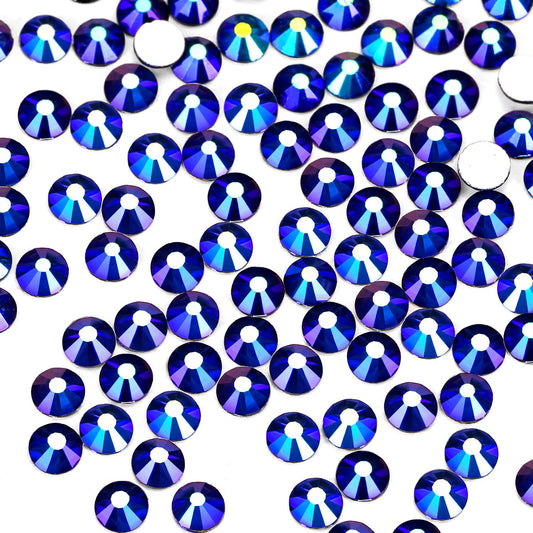 1440Pcs Jet Ab Crystal Rhinestones,Glass Flatback Rhinestones Small Gemstones for Nail Face Makeup Art Crafts Clothes Decoration -(SS10,2.8mm,Jet Ab)