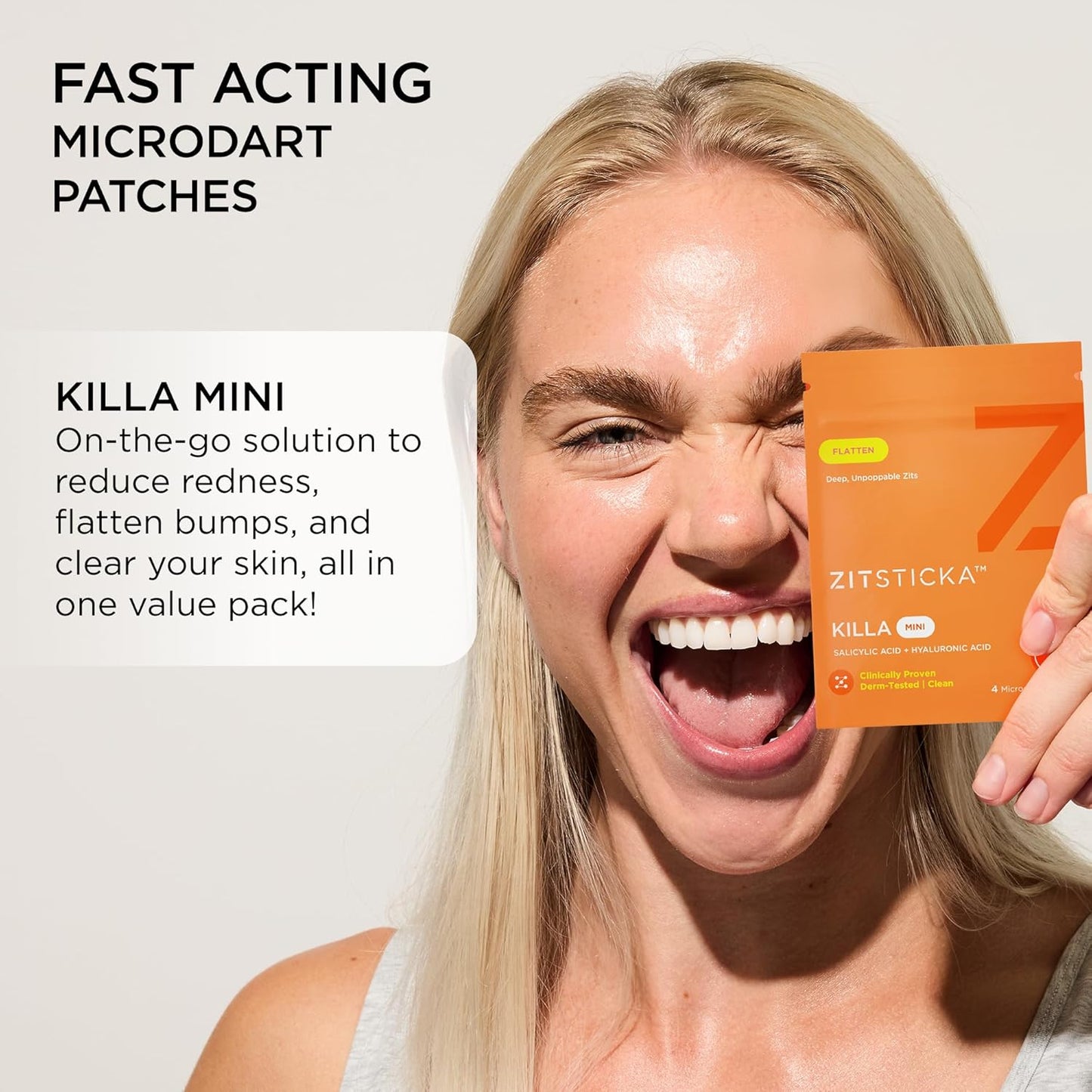 ZitSticka Killa Pimple Patches for Face - World's Most Potent Pimple Patch with Fast-Acting Microdarts - Starts Working within 26 Hours for Deep, Early-Stage Zits - Mini 24 Count
