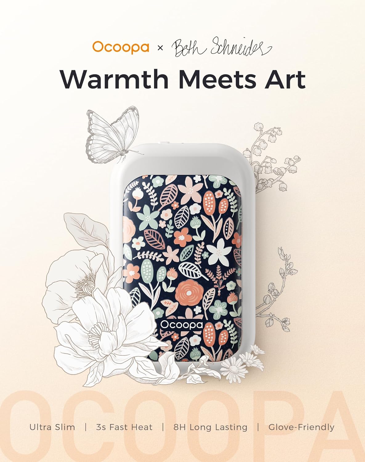 OCOOPA AI Magnetic Hand Warmers Rechargeable 2 Pack, 5000mAh Ultra-Thin Electric Glove Heater Handwarmer,UL Certified, Men Women Gifts for Christmas,Birthday,Winter Essentials,UT4 Young