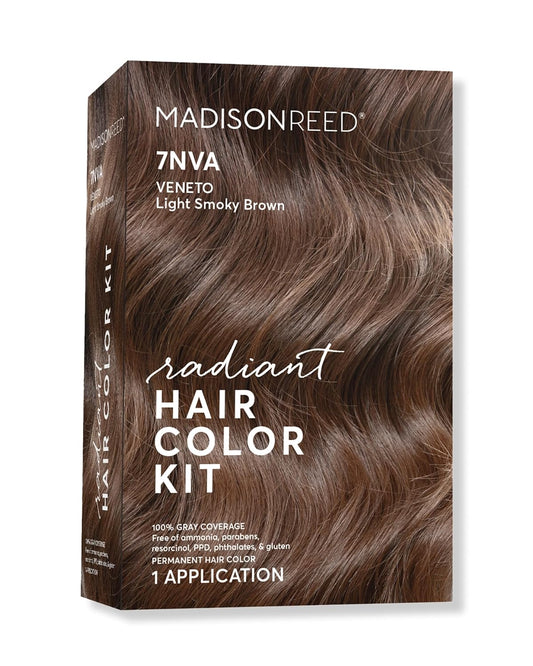Madison Reed Radiant Hair Color Kit | 7NVA Light Smoky Brown (Veneto Brown) for 100% Gray Hair Coverage | Salon Quality Permanent Hair Dye | PPD-Free & Ammonia-Free | (Packaging May Vary) 1 Pack