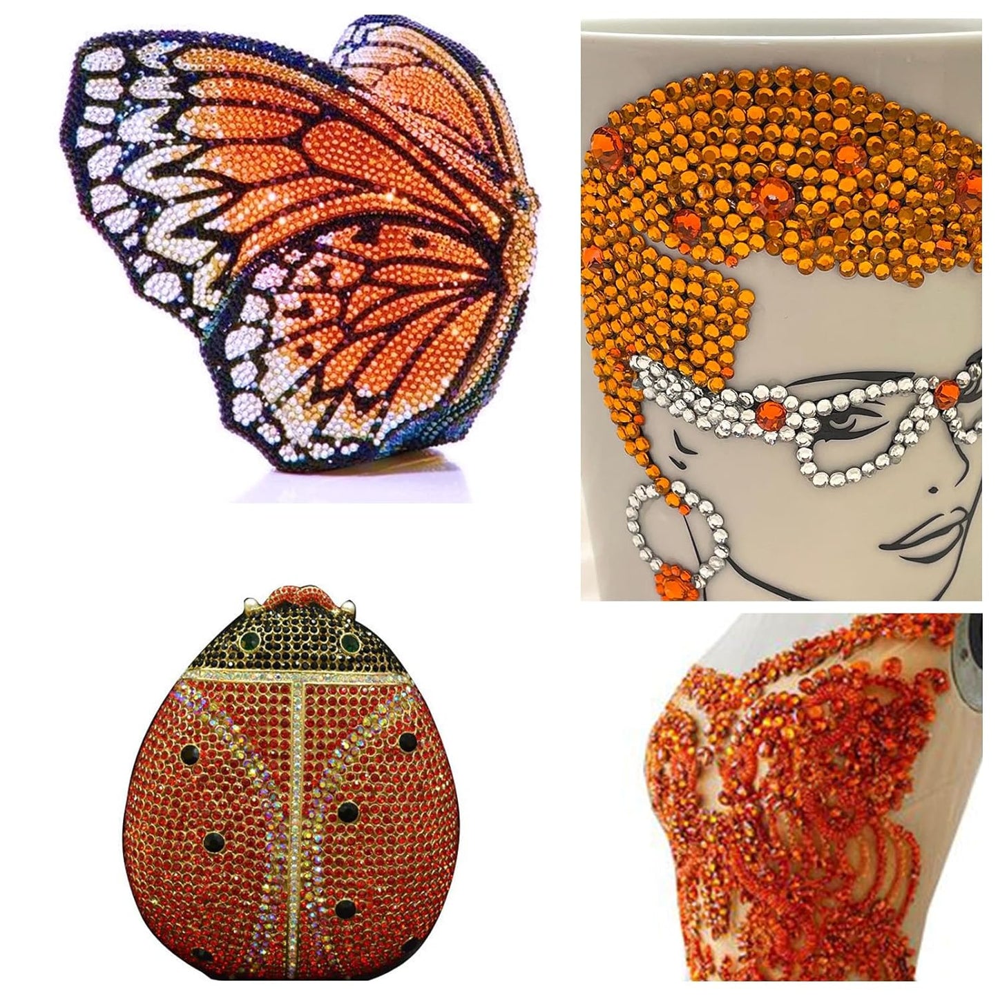 1440Pcs Amber Crystal Rhinestones,Glass Flatback Rhinestones Gemstones for Nail Face Makeup Art Crafts Clothes Decoration - (SS16, 4.0mm,Amber)