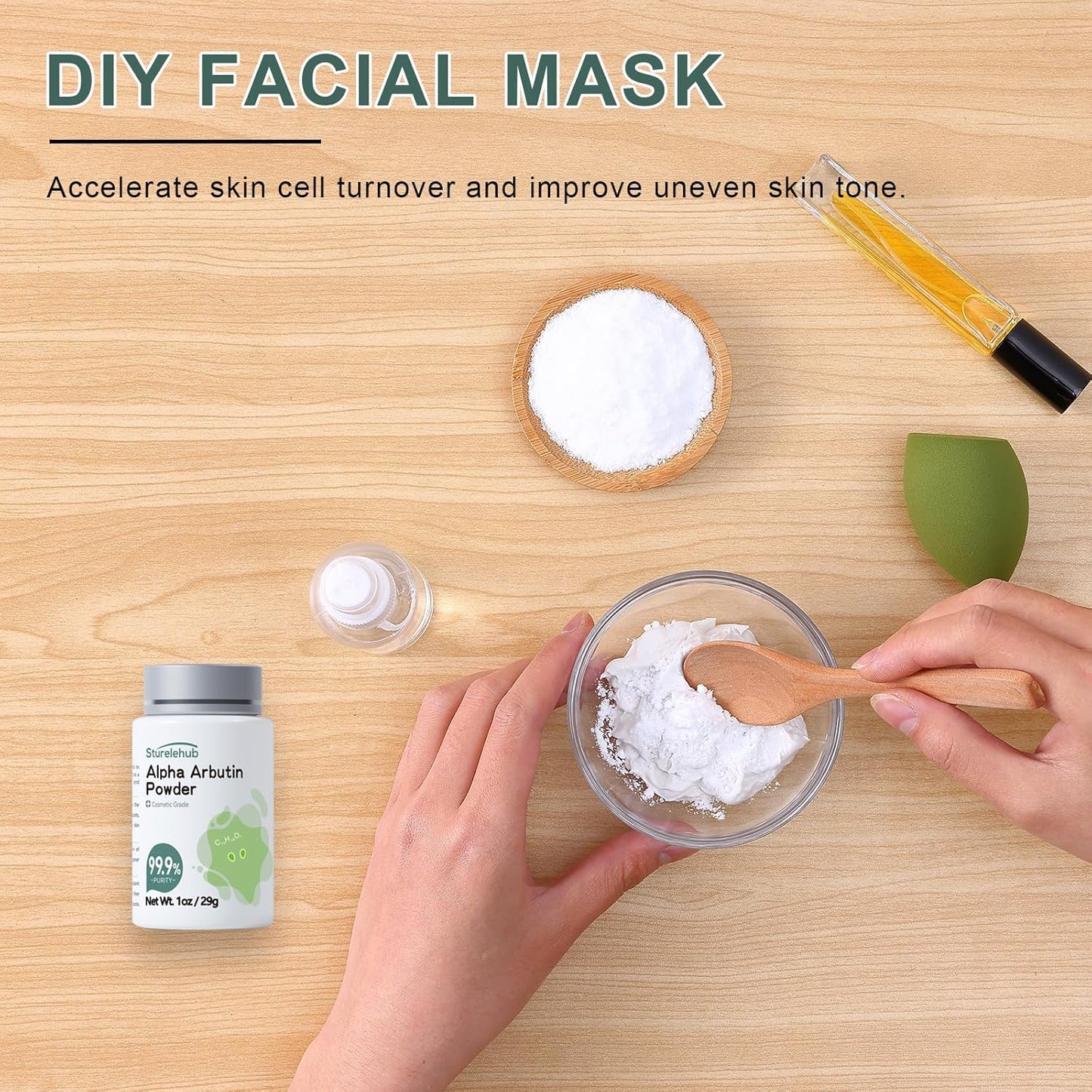 Alpha Arbutin Powder, 1OZ 99.9% Purity, Cosmetic Grade, Alpha Arbutin Powder for Homemade Cosmetics