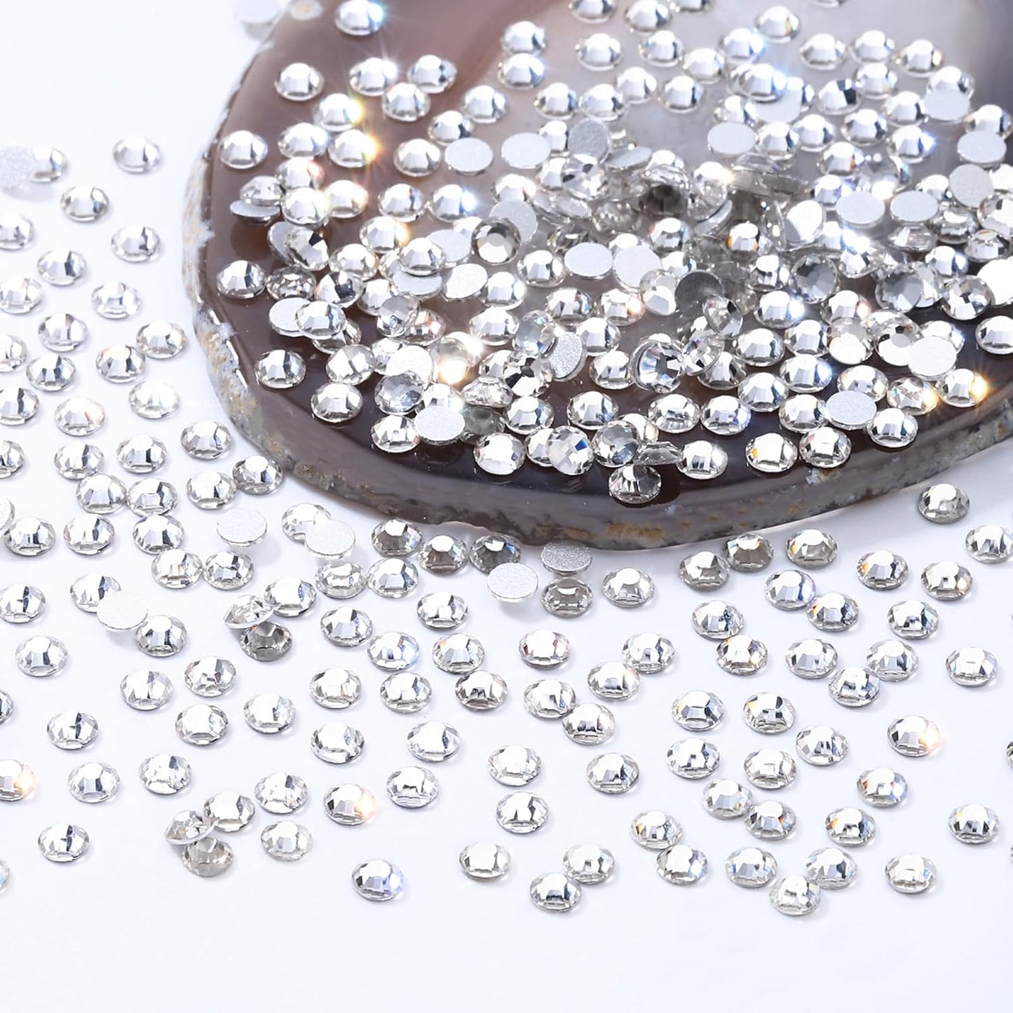 Crystal Clear Flatback Rhinestones, Glass Rhinestones for Nail Art and Craft, Glue Fix, Loose Crystal Gemstones(Crystal, SS3, 1440pcs, 1.3-1.4mm)