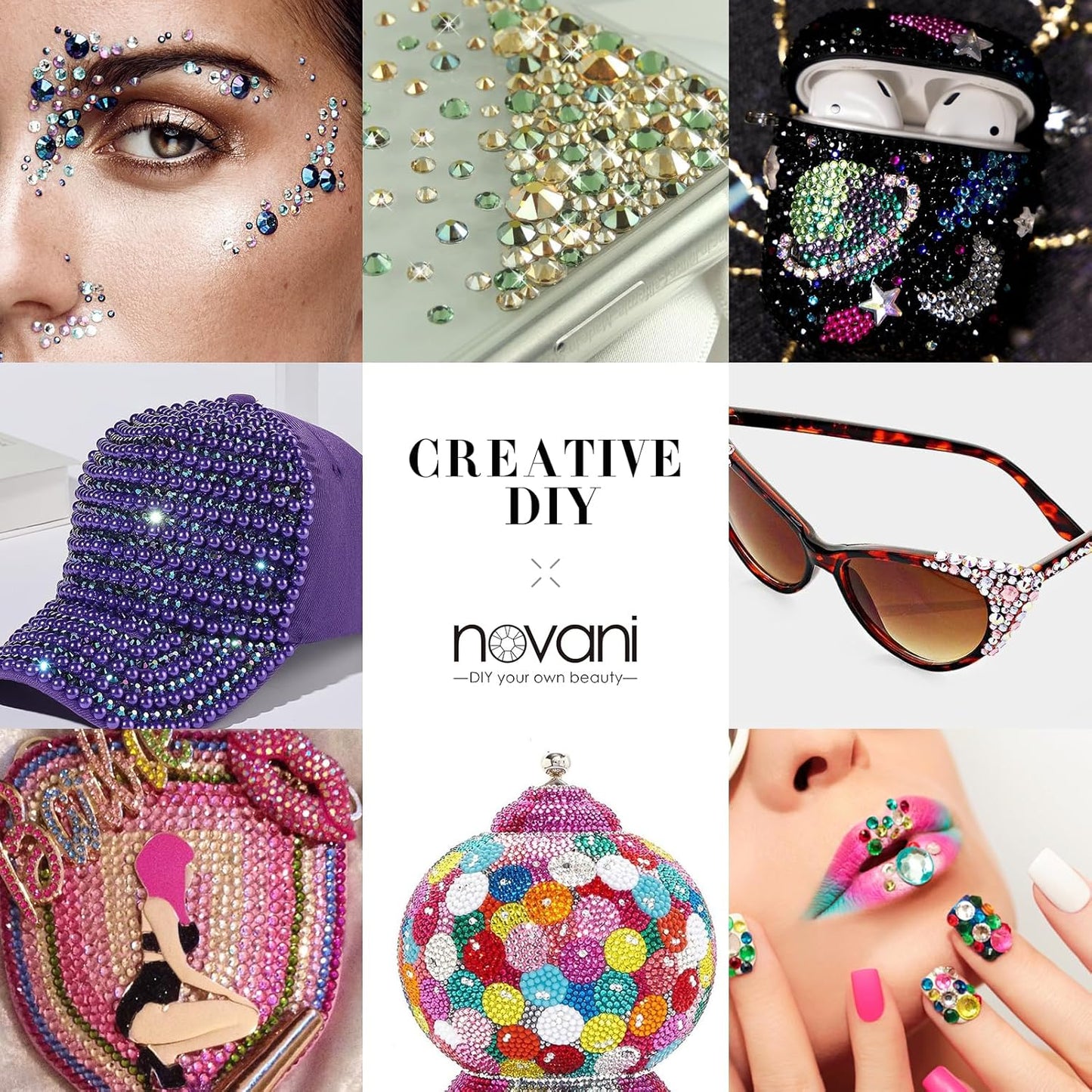 Novani Light Green Rhinestones 1440pcs Flat Back Round Rhinestone Style 2088 Sparkly Crystal Gemstones for Nail Art and Crafting SS16,3.8-4.0mm