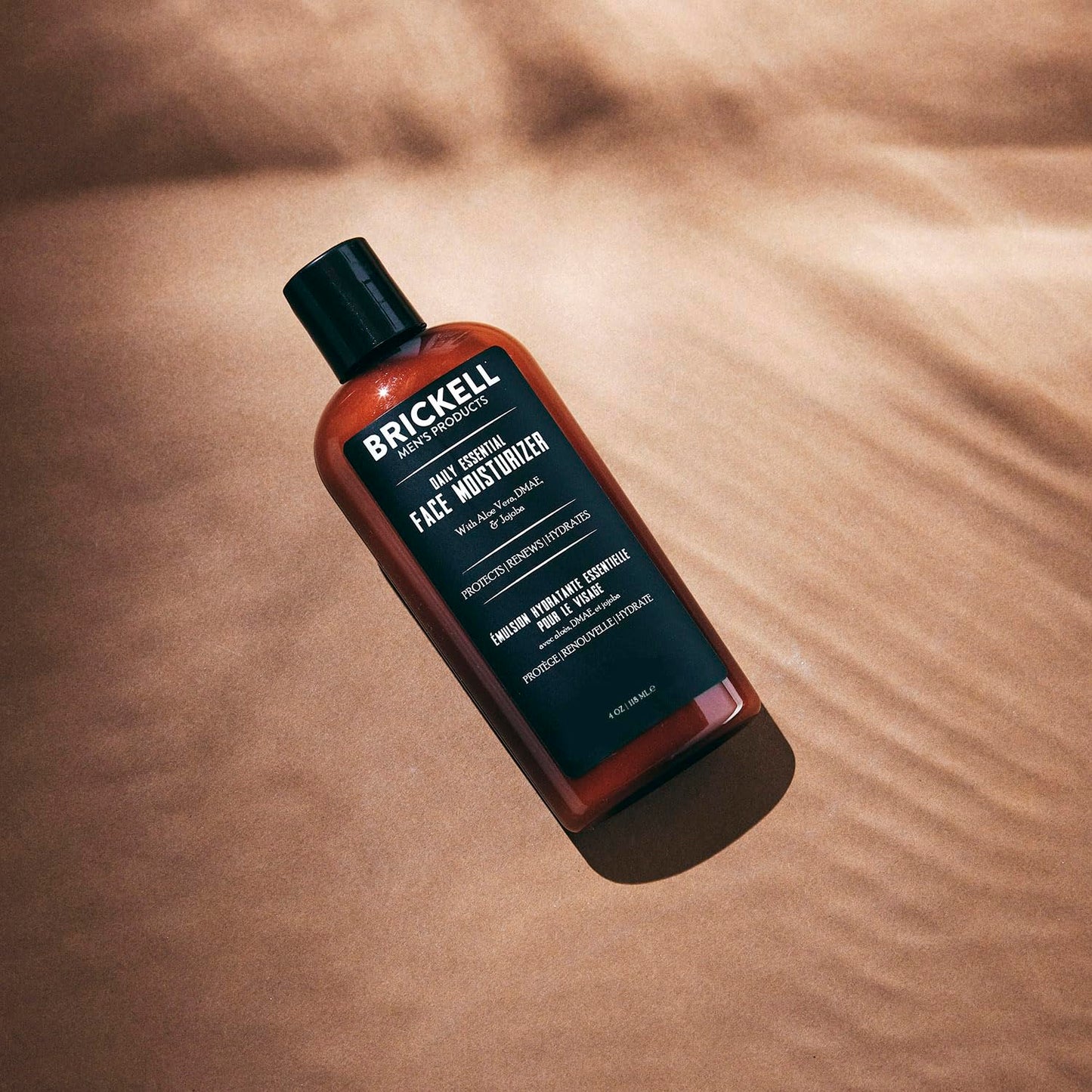 Brickell Men's Daily Essential Face Moisturizer for Men, Natural and Organic Fast-Absorbing Face Lotion with Hyaluronic Acid, Green Tea, and Jojoba, 4 Ounce, Unscented