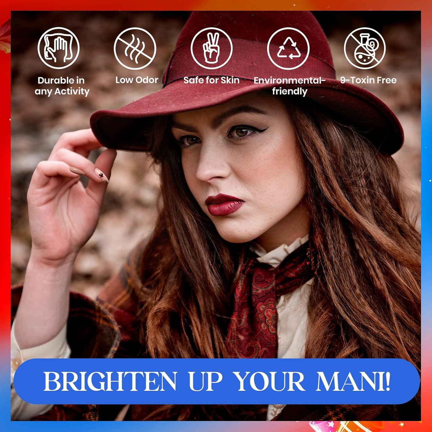 Beetles Fall Gel Polish Set Dark Brown Gel Nail Polish 6 Colors Glitter Burgundy Red Gold Black Sparkle Nail Kit Soak Off Led Manicure DIY Home Salon Gifts for Girls Women Academia Aesthetic