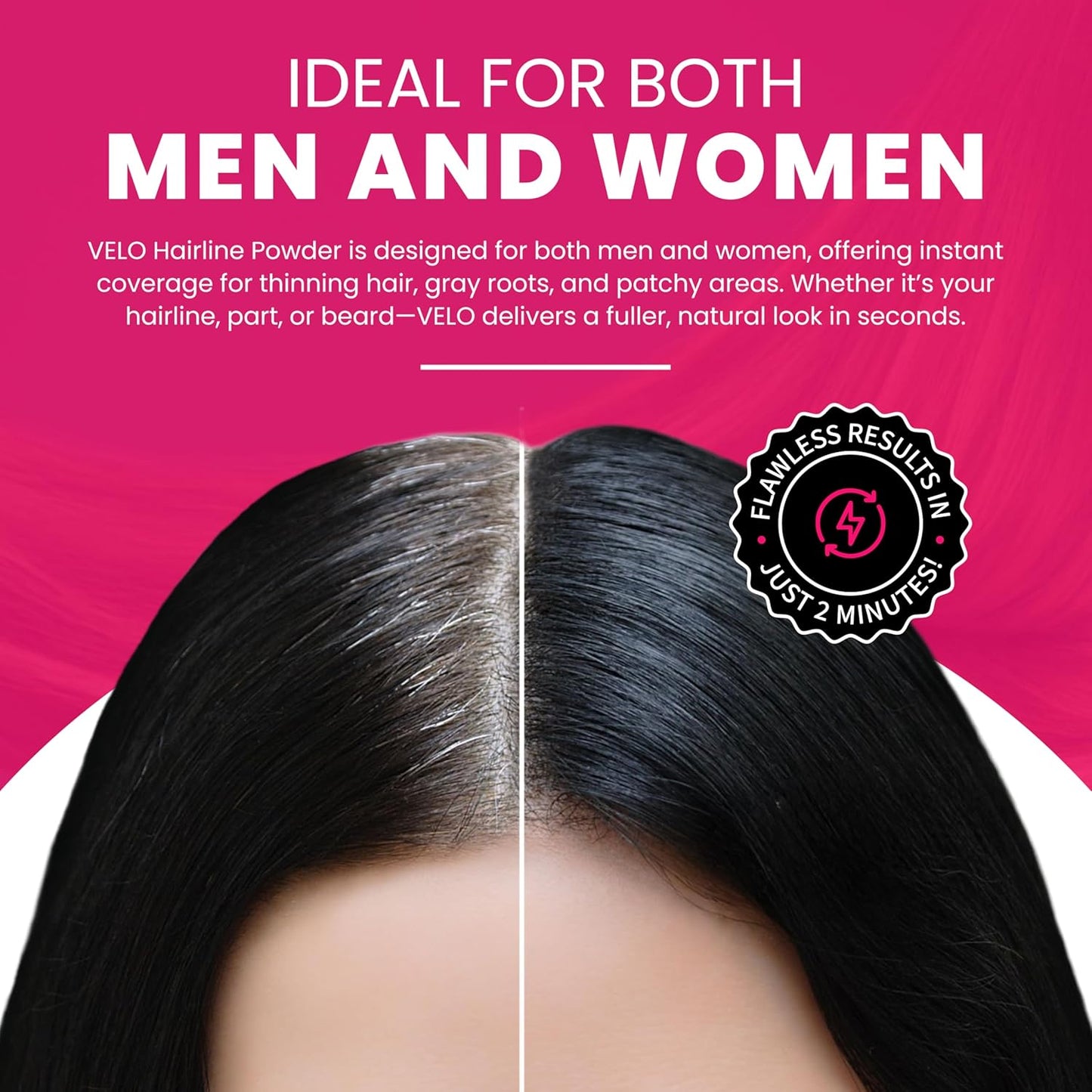 VELO Hairline Powder–AUBURN Hair Root Touch Up Powder for Women & Men–Instantly Covers Gray Hair, Thinning Hair & Bald Spots–Sweatproof Root Cover Up–Puff & Mirror Compact, 13 Shades