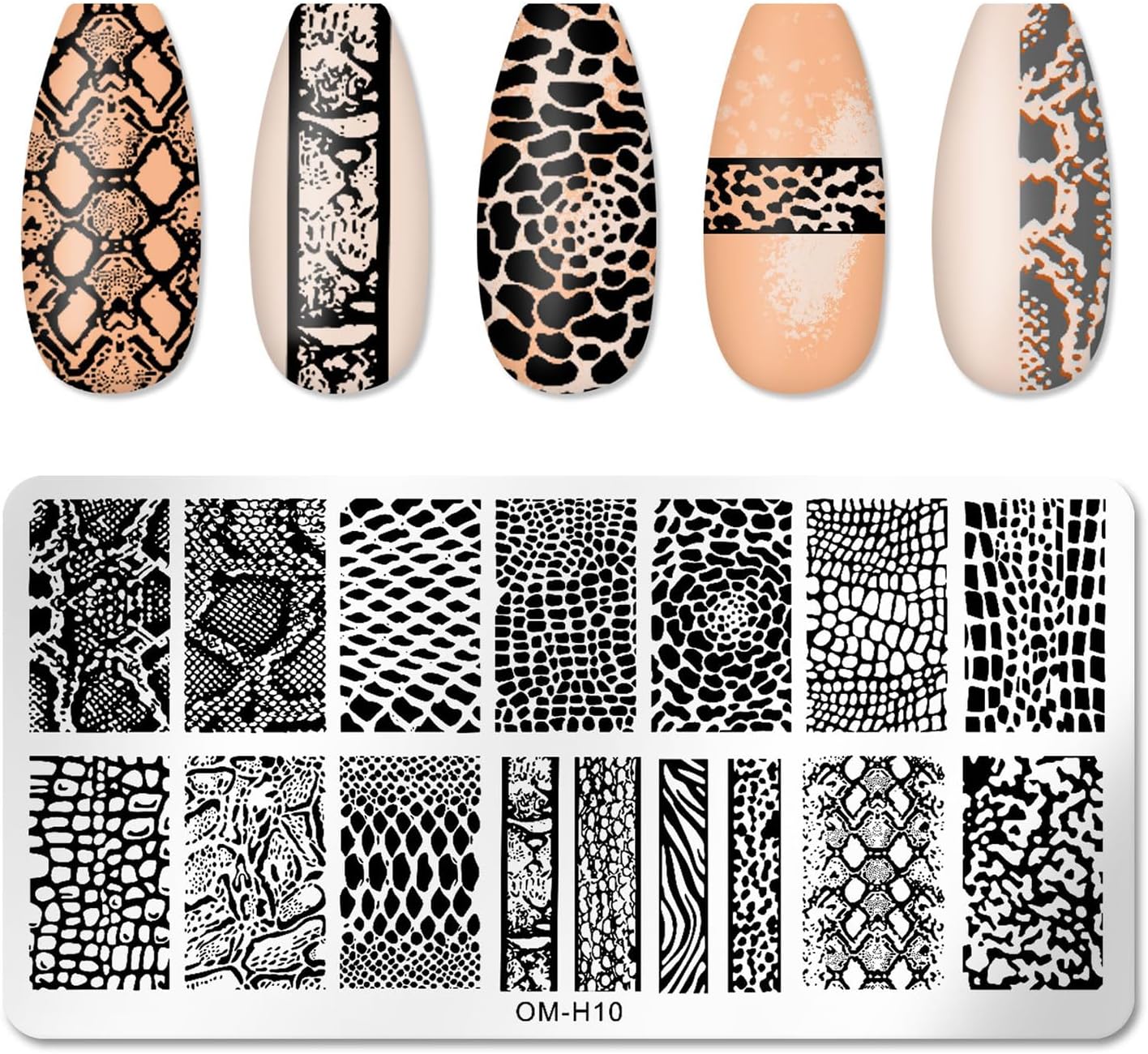 6pcs Nail Art Stamping Plates Set Manicuring Accessories Coconut Tree Leaves Flowers Birds Cactus Island Geometry Image Template for DIY Tips Decoration