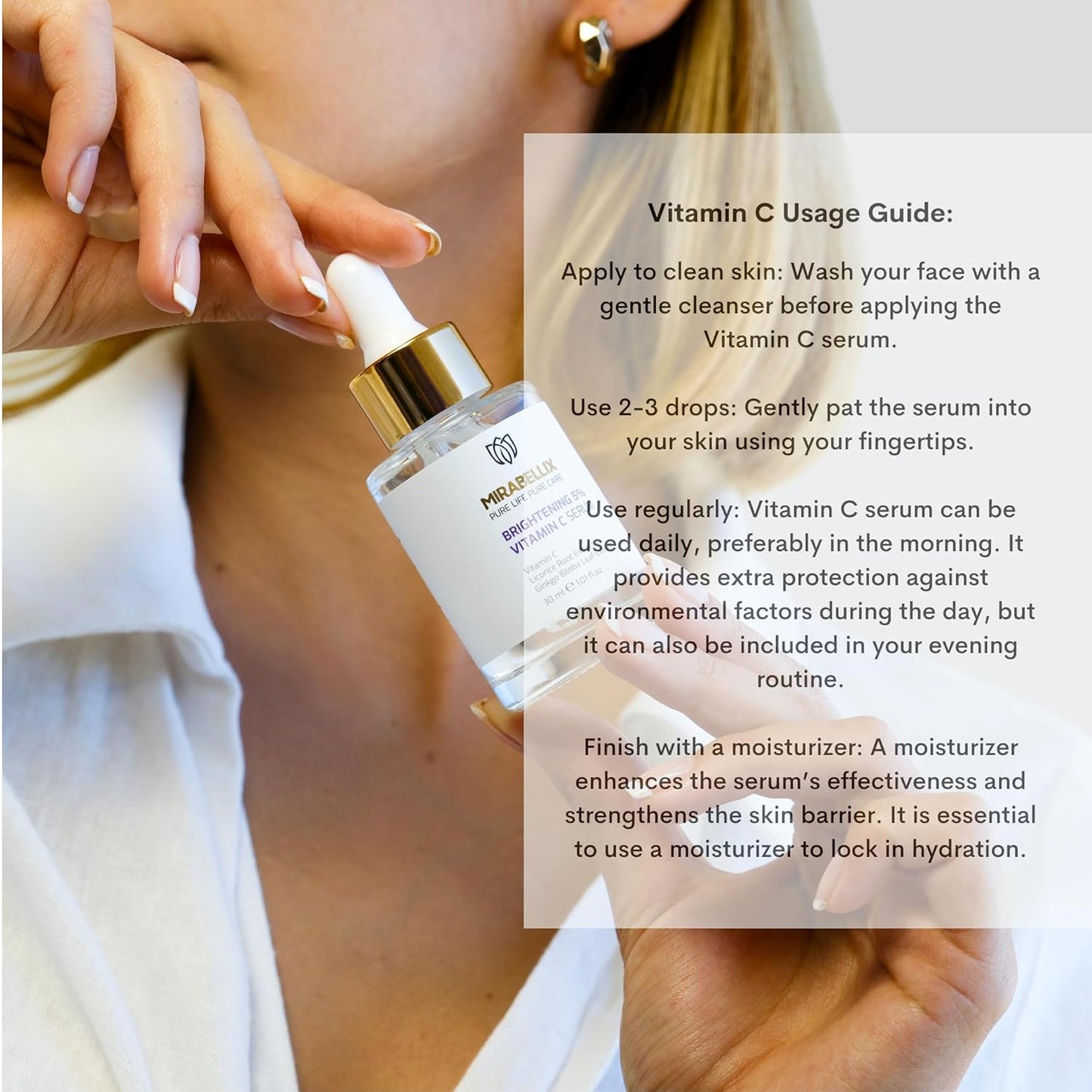 Vitamin C Facial Serum | Daily Antioxidant Support with Niacinamide, Licorice Root & Ginkgo Biloba | Hydrating & Nourishing Formula 30ml