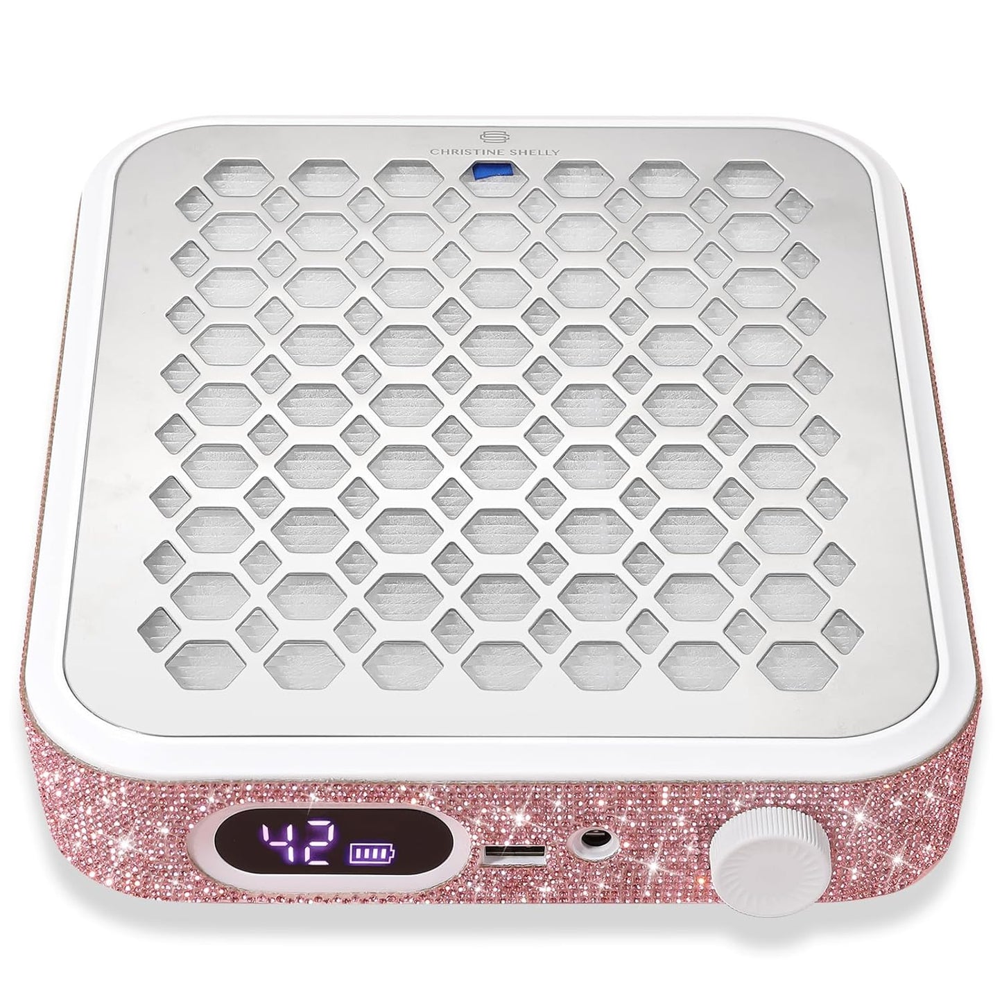 Nail Dust Collector, Rechargeable Dust Collector Nail Tech, Powerful Vacuum Fan Vent Dust Collector Extractor Dust Suction Machine for Acrylic Nails Polishing, Nail Salon&Home, Pink