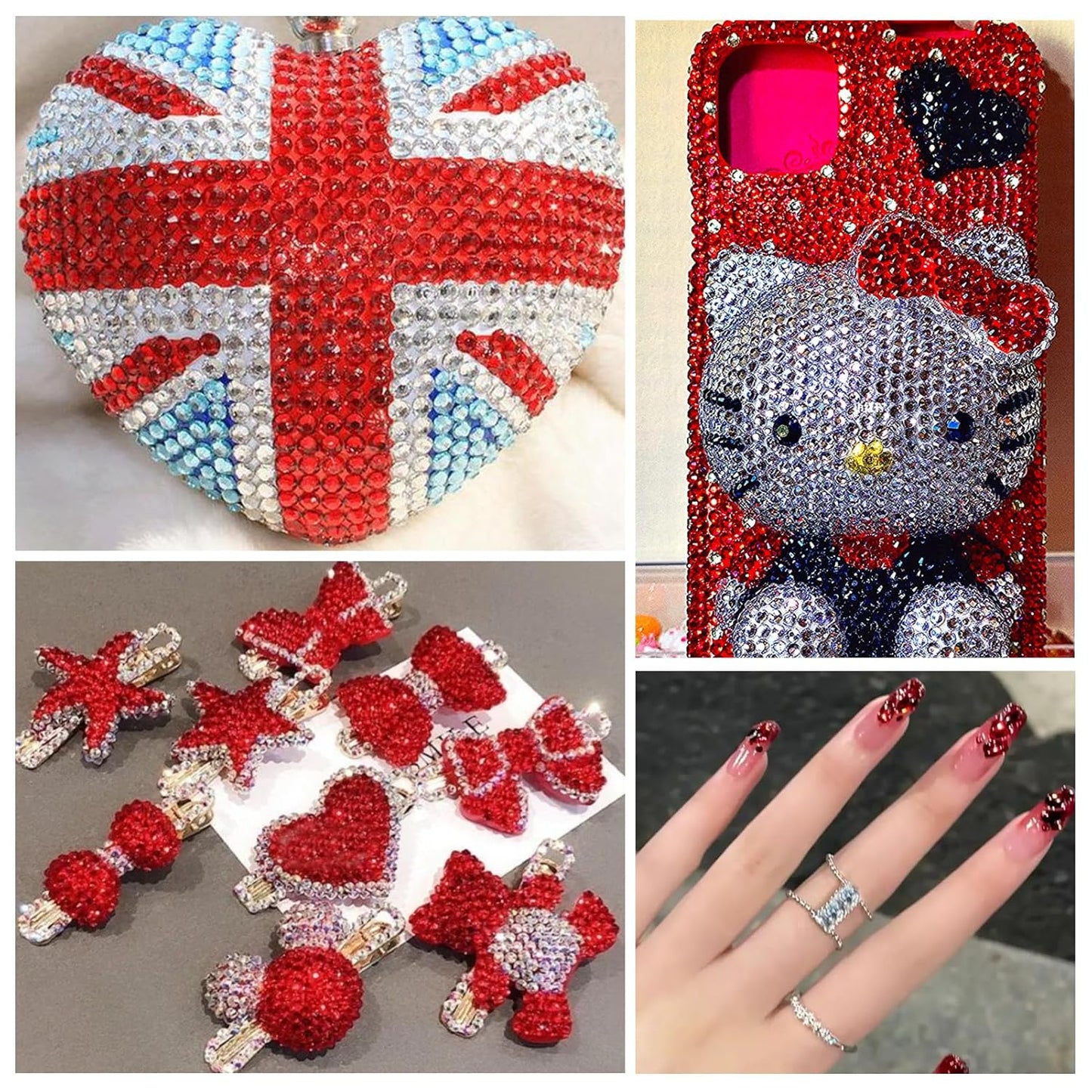 288Pcs Siam Crystal Rhinestones,Glass Flatback Rhinestones Gemstones for Nail Face Makeup Art Crafts Clothes Decoration -(SS34,7.0mm,Siam)