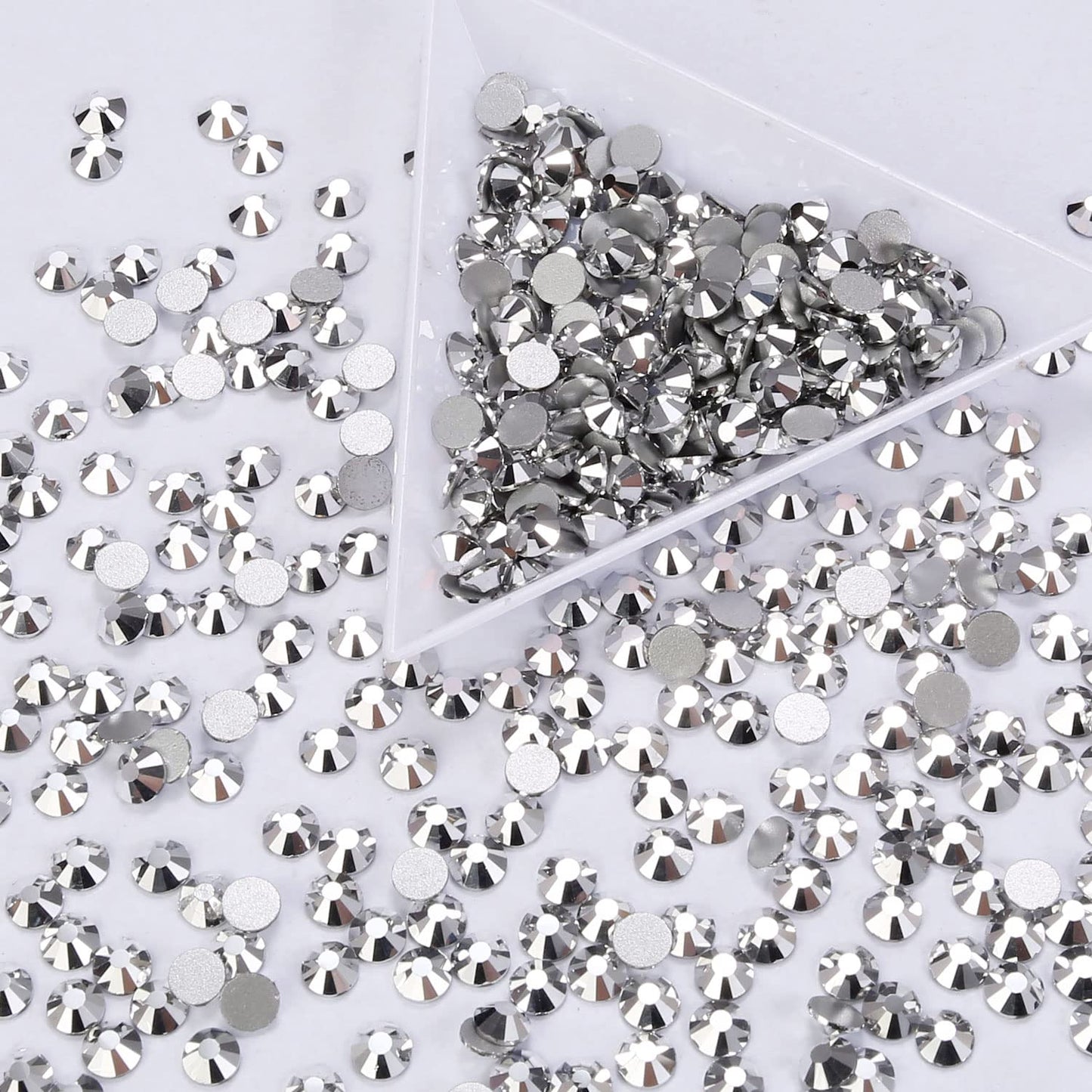 1440Pcs Silver Crystal Rhinestones,Glass Flatback Rhinestones Gemstones for Nail Face Makeup Art Crafts Clothes Decoration -(SS16,4.0mm,Silver)