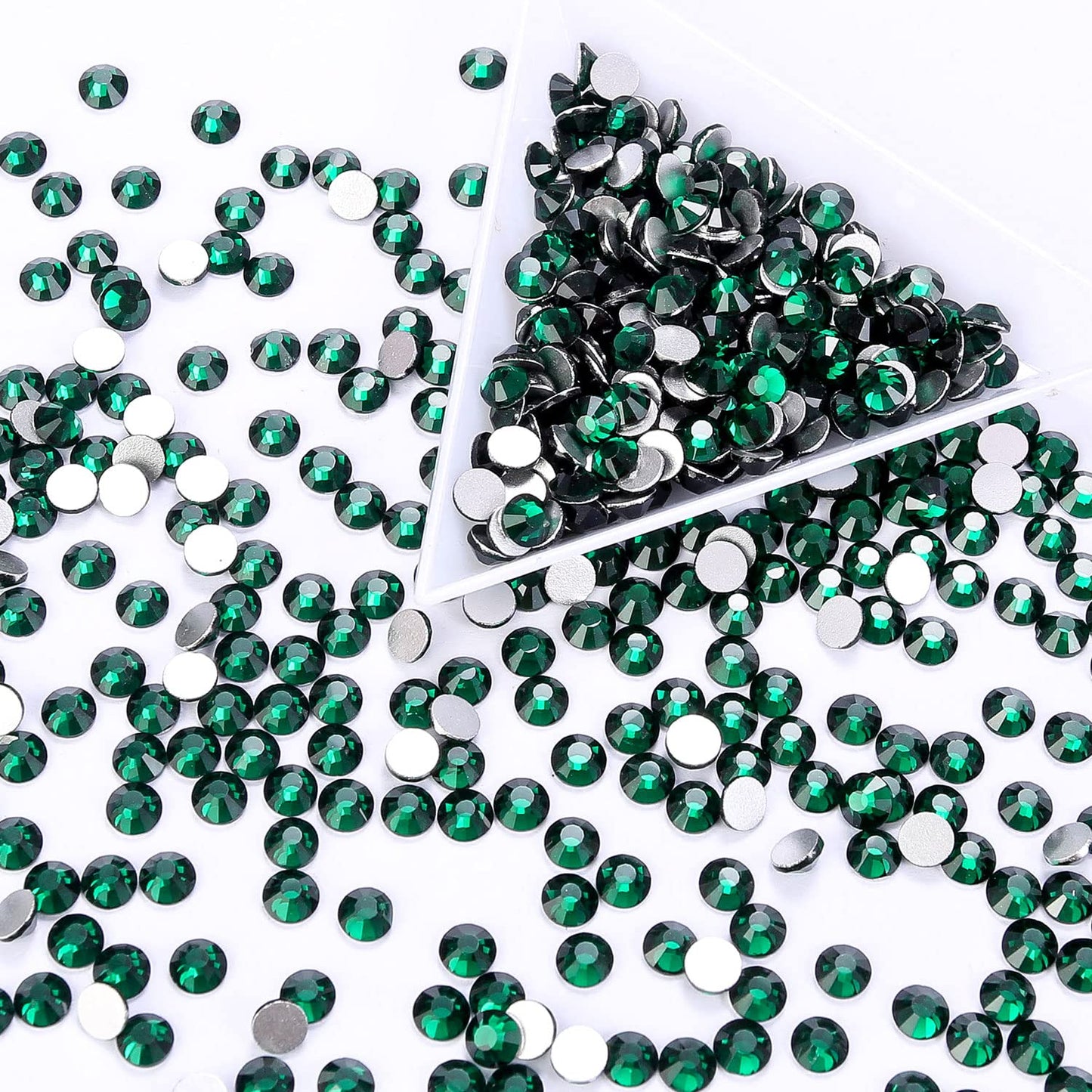 1440Pcs Dark Green Crystal Rhinestones,Glass Flatback Rhinestones Gemstones Mini for Nail Face Makeup Art Crafts Clothes Decoration -(SS10,2.8mm,Dark Green)
