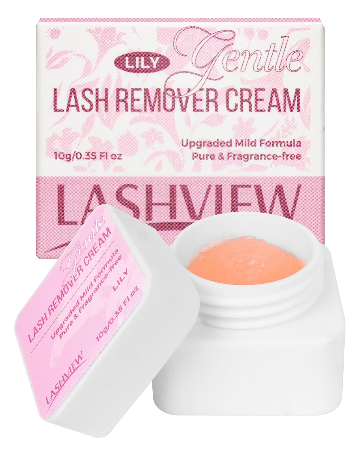 LASHVIEW Eyelash Extension Remover Cream - 1-3 Minutes Fast & Gentle Removal, Low Irritation Gel Texture for Sensitive Skin, Infused with Lily, 10g