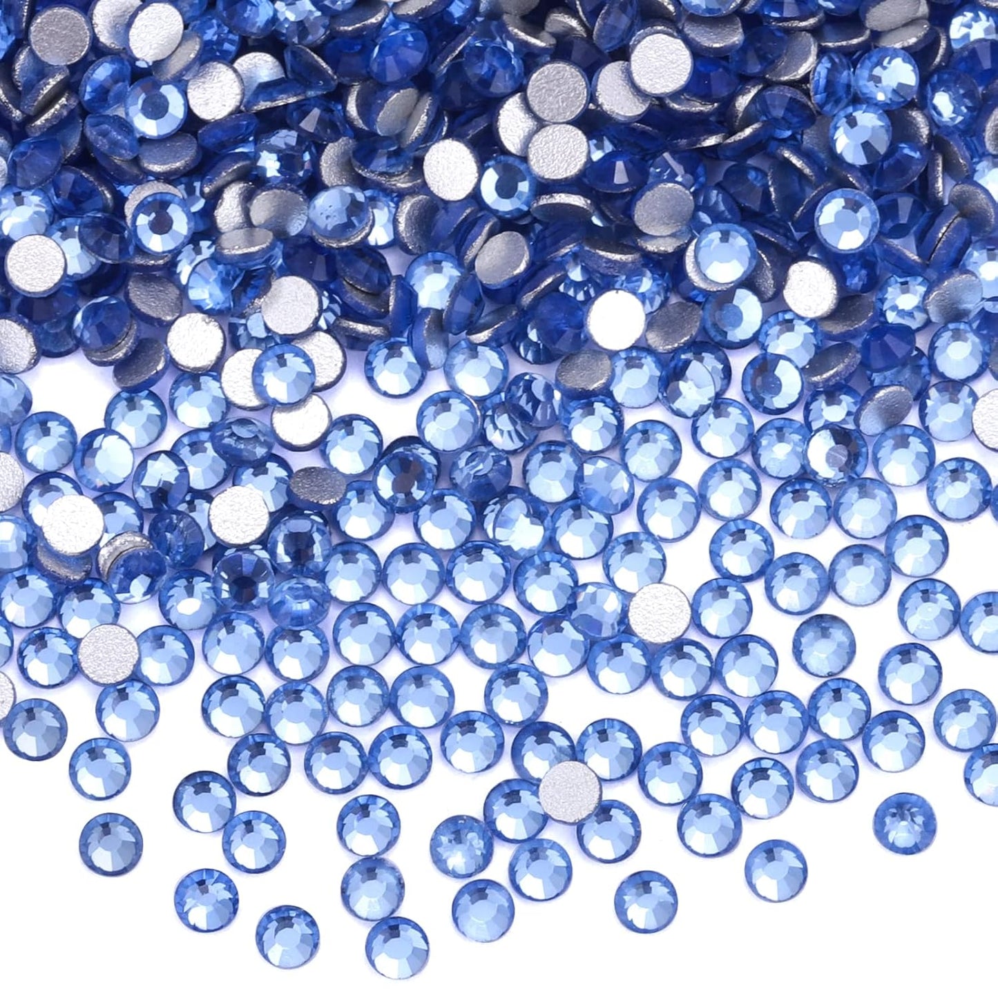 1440Pcs Light Blue Crystal Rhinestones,Glass Flatback Rhinestones Gemstones Small for Nail Face Makeup Art Crafts Clothes Decoration - (SS4,1.6mm,Light Blue)
