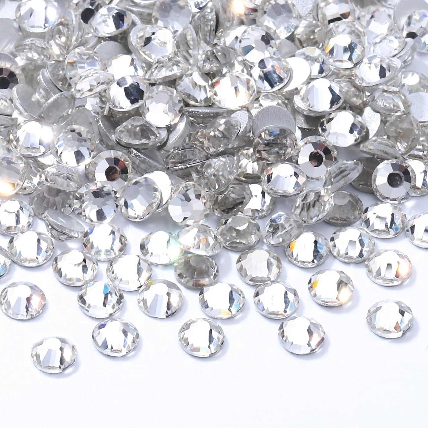 Crystal Clear Flatback Rhinestones, Glass Rhinestones for Nail Art and Craft, Glue Fix, Loose Crystal Gemstones(Crystal, SS16, 2880pcs, 3.8-4.0mm)