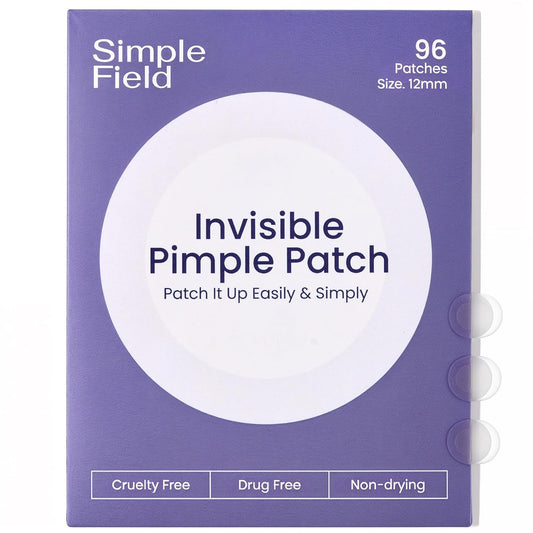 Pimple Patches for Face (96 Count). Invisible Hydrocolloid Acne Patch for Blemishes, Zits, and Breakouts. Easy-to-Use Spot Cover for Day & Night, One Size - Medium (12mm)