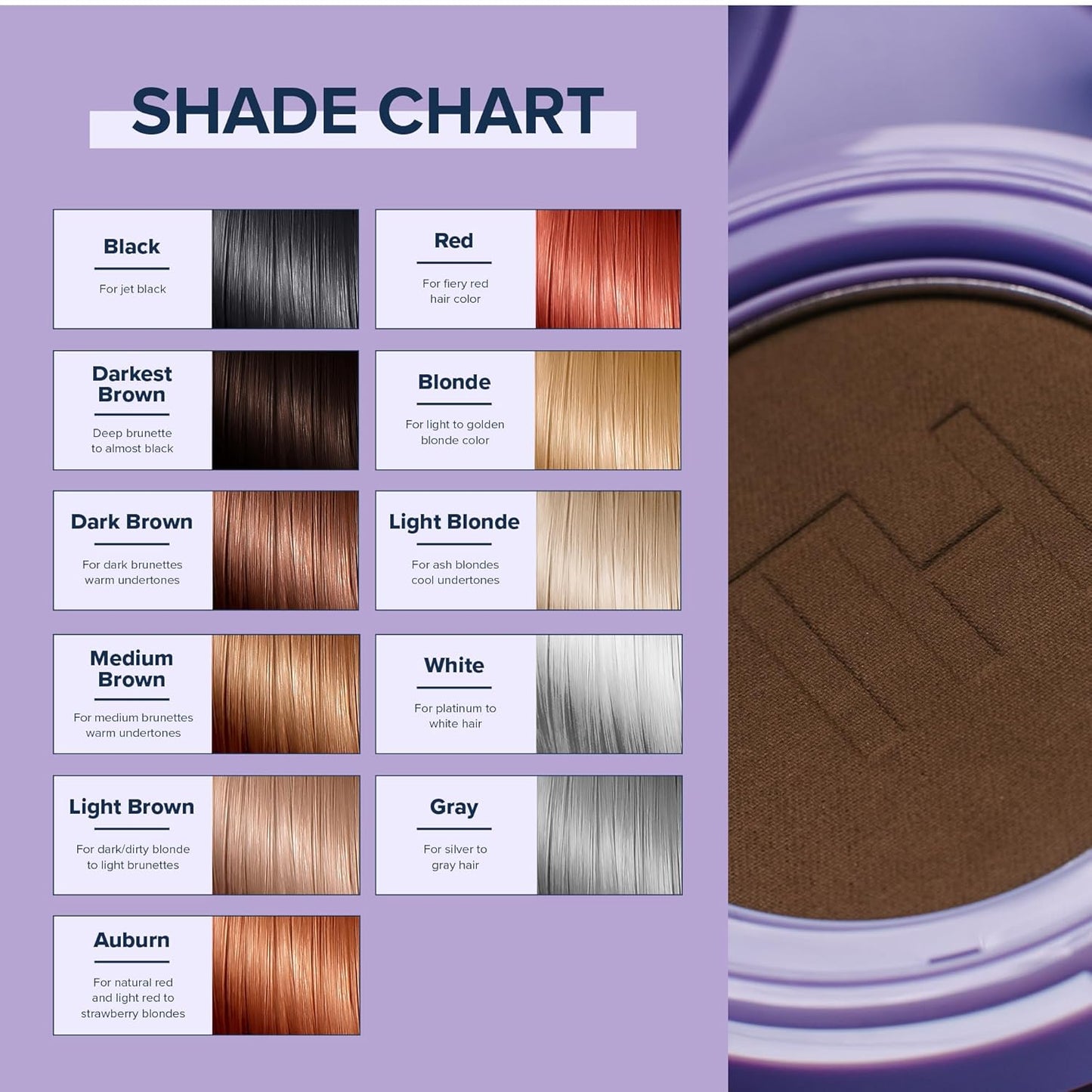 TRUHAIR Root & Scalp Cover Up Refill, Waterproof Pressed Powder for Gray Coverage, Bald Spots & Thinning Hair, Root Touch Up Color, 0.35 oz (Dark Brown)