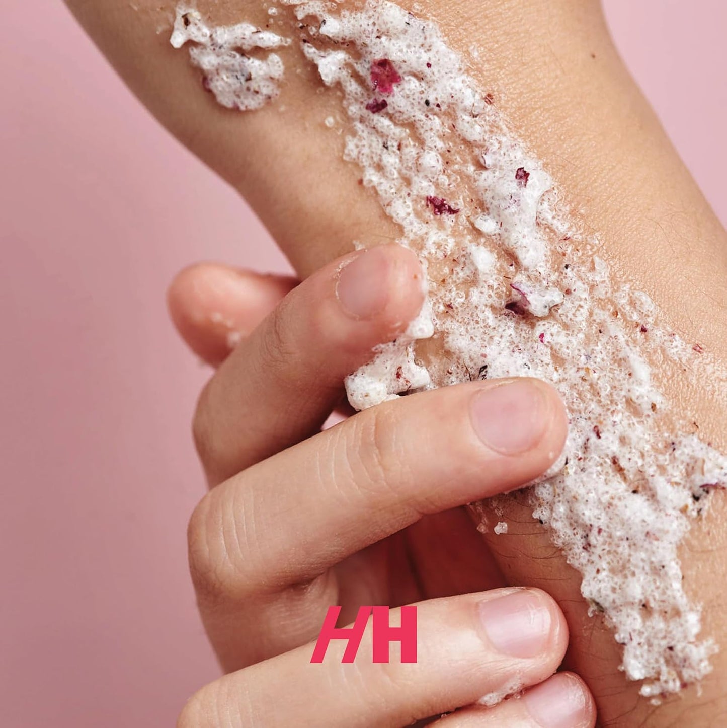 Rose Petal Scrub Foot & Body Exfoliator Infused with Vitamin E and Rose Natural Exfoliating Sugar Body Scrub for Toning Cellulite Skin Care by Handmade Heroes