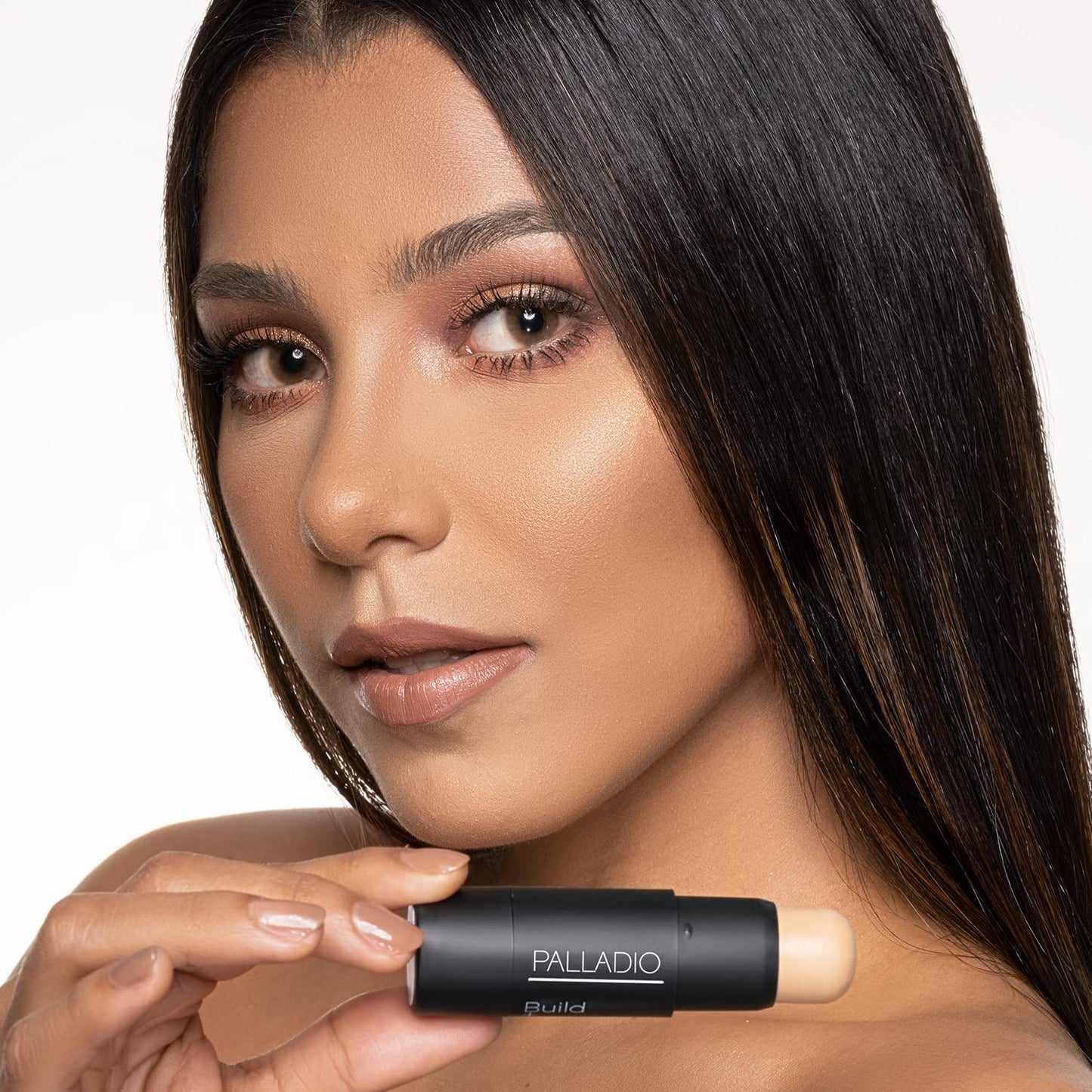 Palladio BUILD + BLEND Foundation Stick, Contour Stick for Face, Professional Makeup for Perfect Look, 0.25 Ounce (Amber Glow)