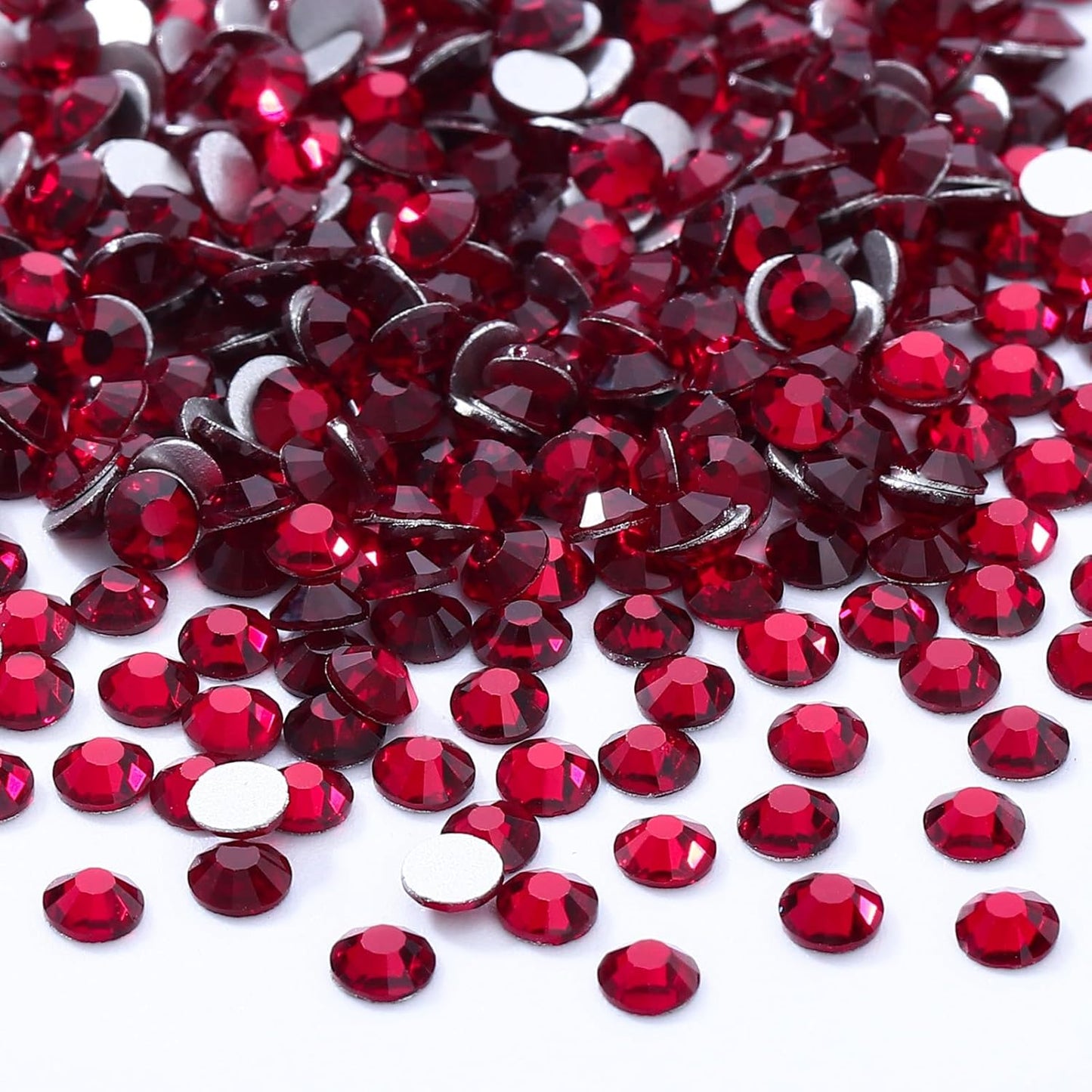 Siam Flatback Rhinestones, Glass Rhinestones for Nail Art and Craft, Glue Fix, Loose Crystal Gemstones(Siam, SS34, 576pcs, 7.1-7.3mm)