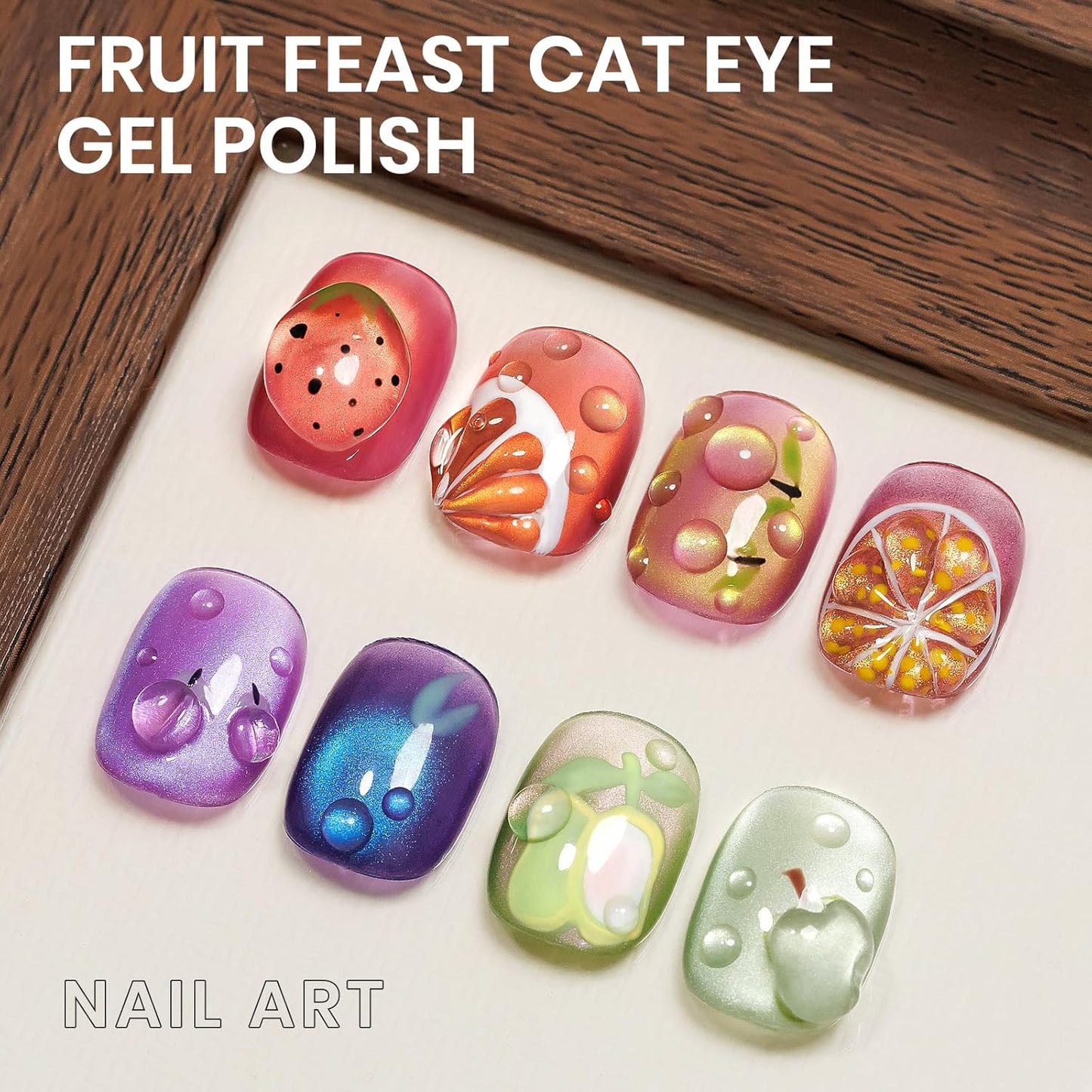 Cat Magnetic Eye Gel Nail Polish 12 Colors Shimmer Glitter Cat Eye Gel Polish Fruit Colors Cateye Manicure Gift Soak Off Lamp Salon DIY at Home(Purple Green Blue)