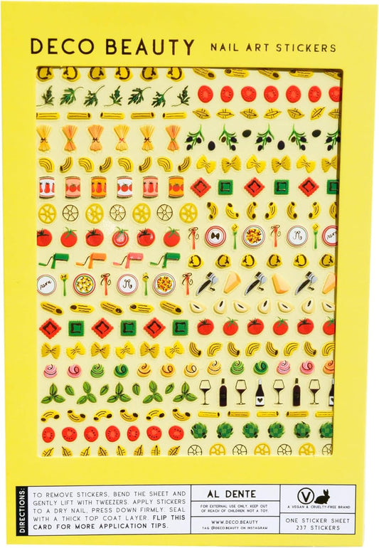 Al Dente Nail Stickers - Lightweight & Easy-to-Apply Nail Art with Trendy Designs - Durable & Long-Lasting Nail Stickers for Women, Ideal for DIY Manicures & Salon-Quality Nails