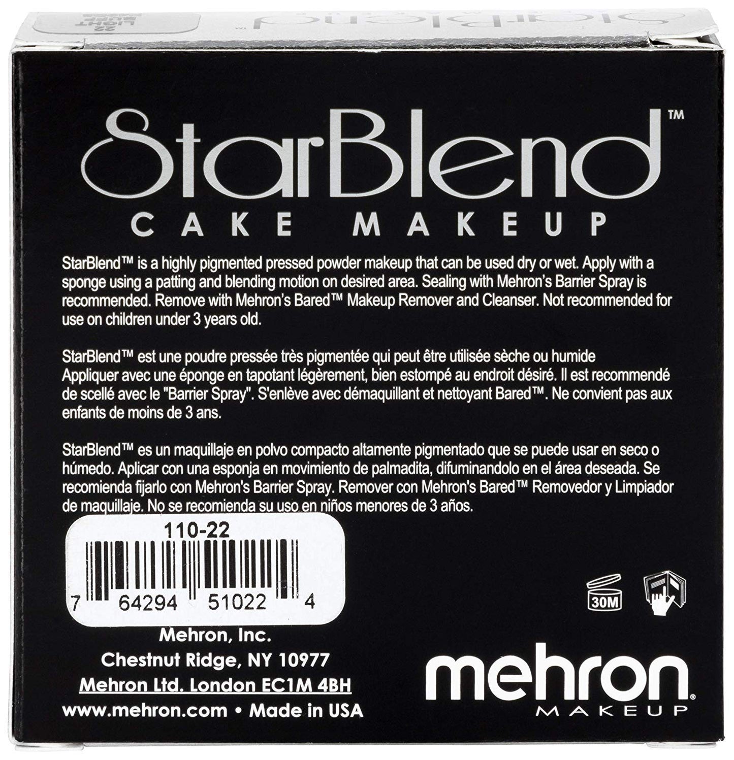 Mehron Makeup StarBlend Cake (2 oz) (Light Buff)