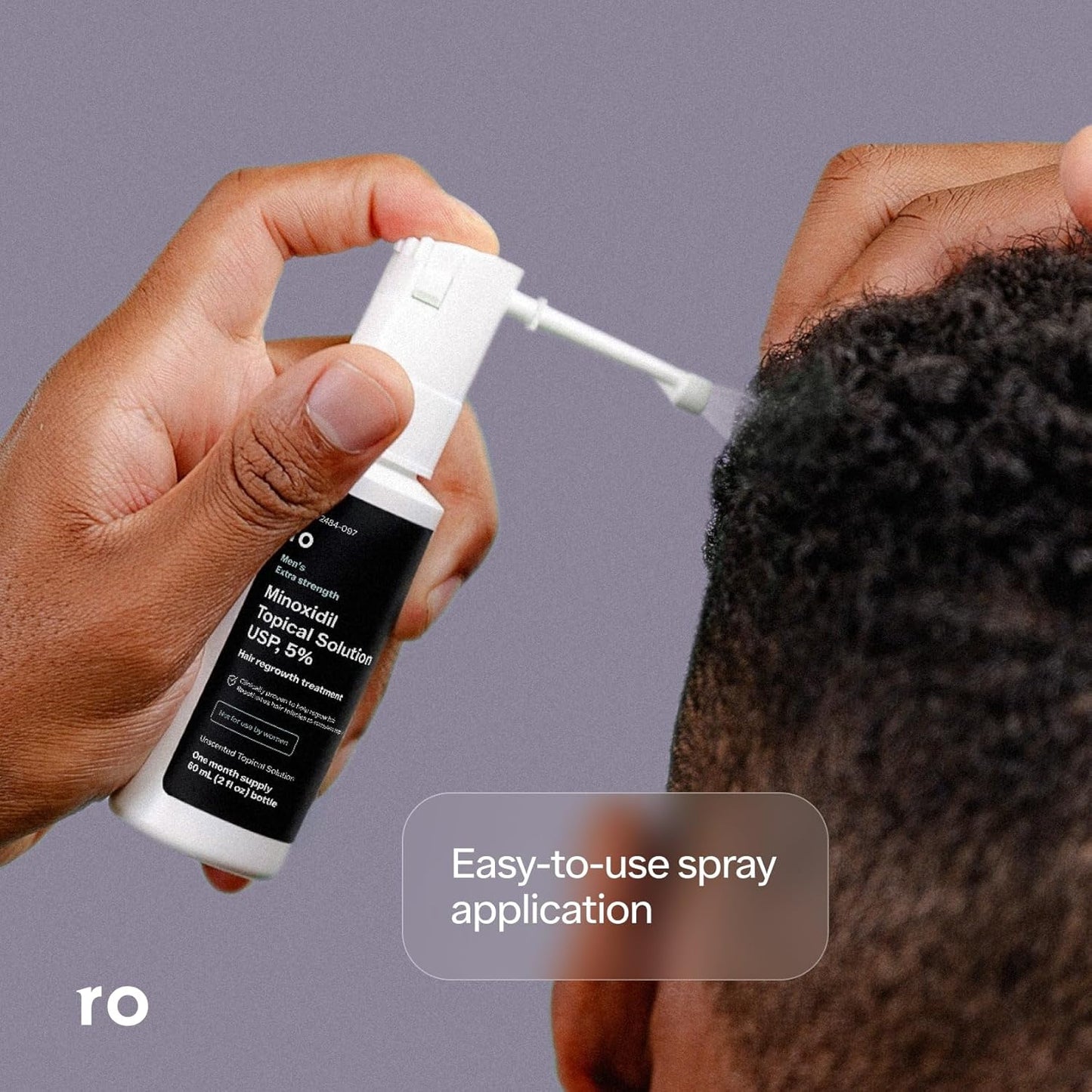 Roman Men's Topical Hair Regrowth Treatment Spray | 5% Minoxidil Solution, Clinically Proven for Thinning Hair, Easy to Use, Unscented | 3-Month Supply