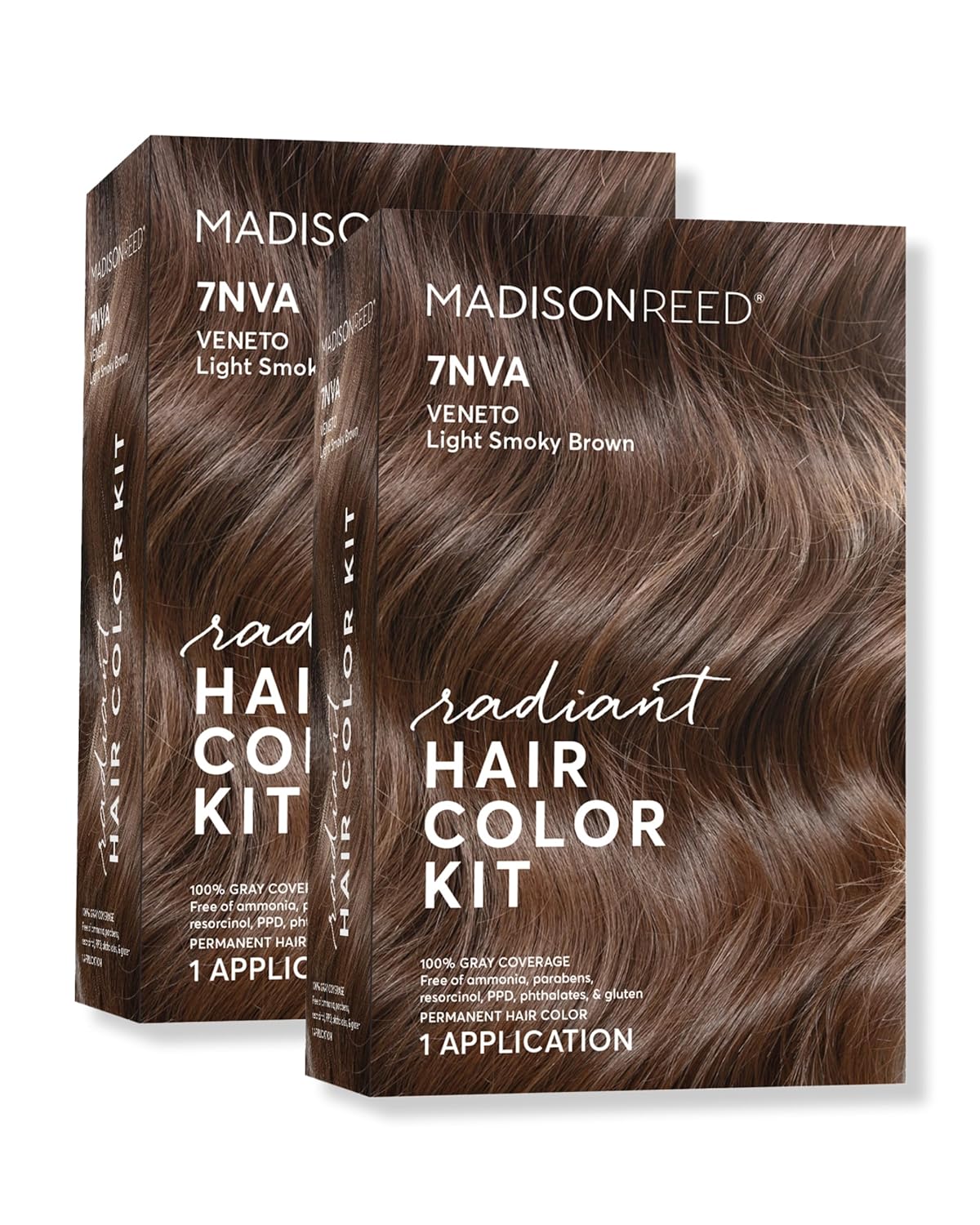 Madison Reed Radiant Hair Color Kit | 7NVA Light Cool Brown (Veneto Brown) for 100% Gray Hair Coverage | Dimensional Salon-Quality Permanent Hair Dye | PPD-Free & Ammonia-Free | 2 Pack