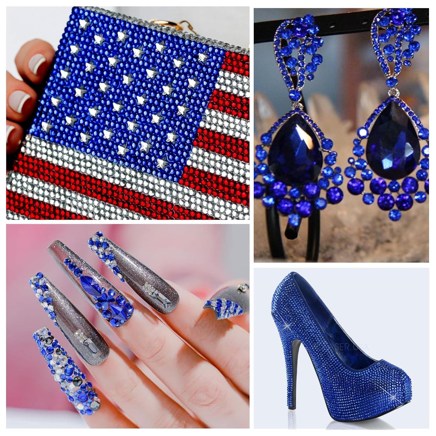 1440Pcs Light Blue Crystal Rhinestones,Glass Flatback Rhinestones Gemstones Small for Nail Face Makeup Art Crafts Clothes Decoration - (SS4,1.6mm,Light Blue)