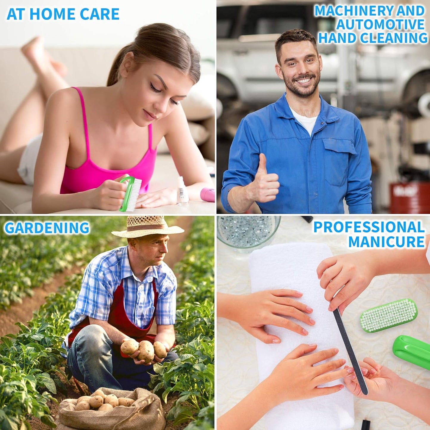 Konex Perfect-Grip Large Hand and Nail Brush 4" X 2-1/4" X 1-1/2" (Green)