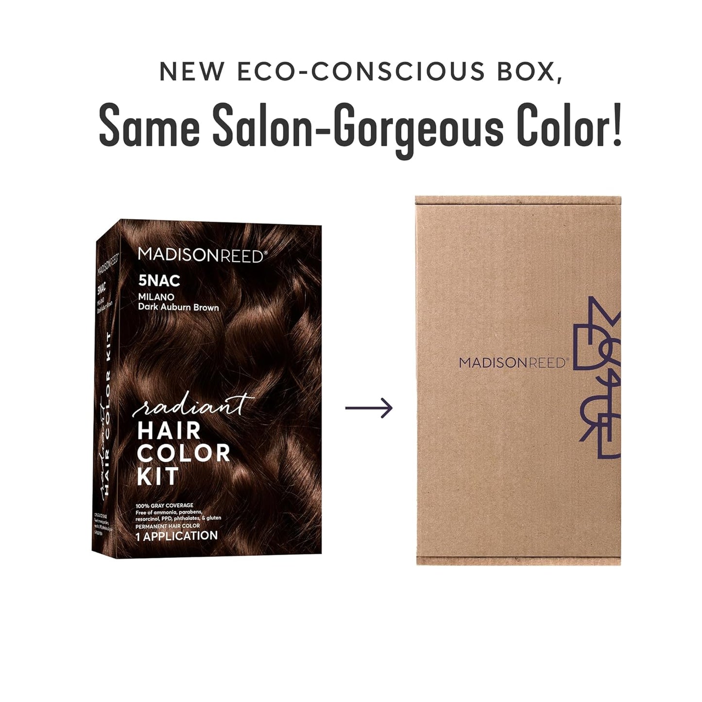 Madison Reed Radiant Hair Color Kit | 6NAC Medium Chocolate Brown with Copper-Auburn Undertones (Verona) for 100% Gray Hair Coverage | Dimensional Permanent Hair Dye | PPD & Ammonia-Free | 1 Pack