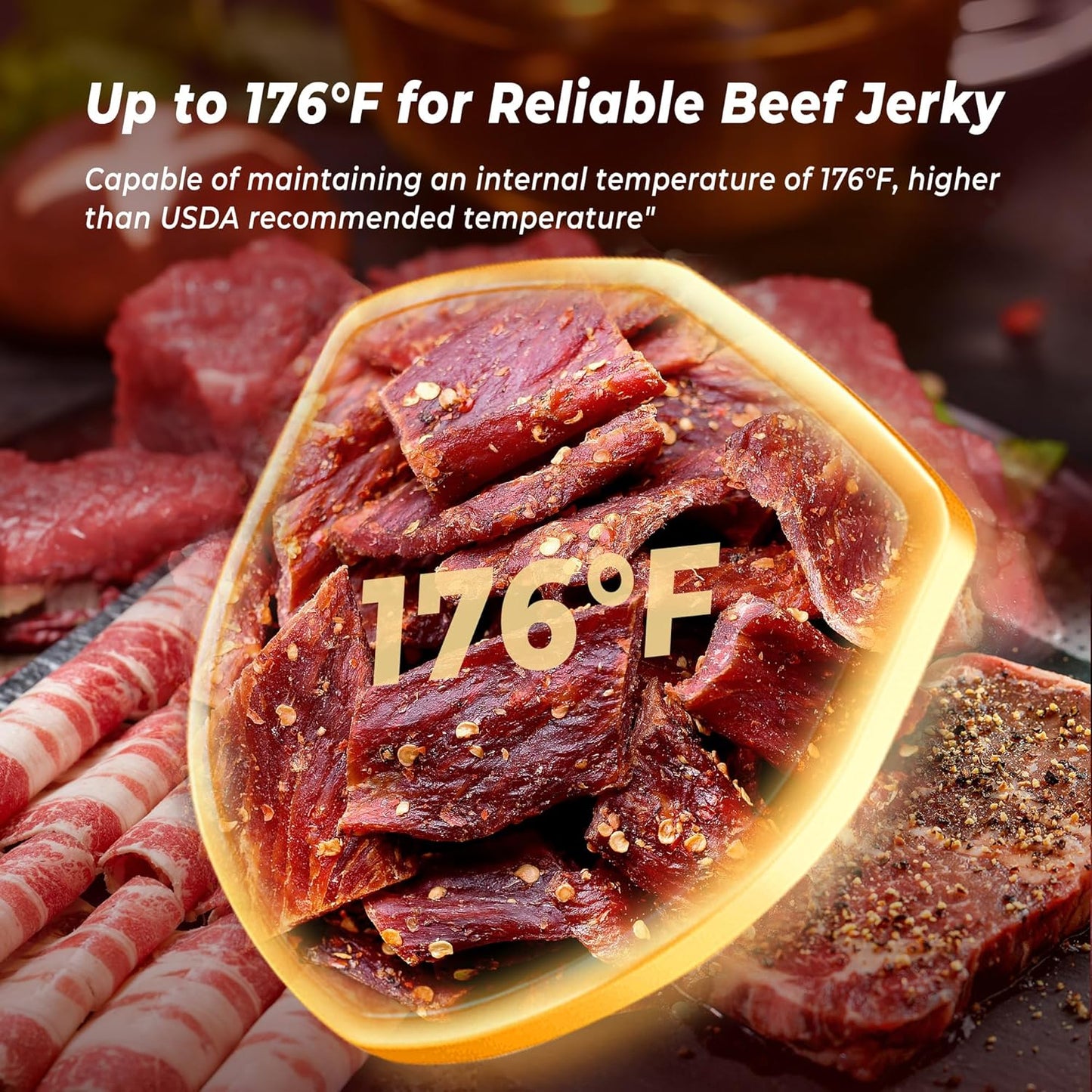 Stainless Steel Mini Food Dehydrator Dryer- 6 Stainless Steel Trays, Digital Adjustable Timer, 400W, 176°F, Temperature Control, for Jerky, Herb, Meat, Beef, Fruit and Pet Treats, Model 2016YJ, Silver