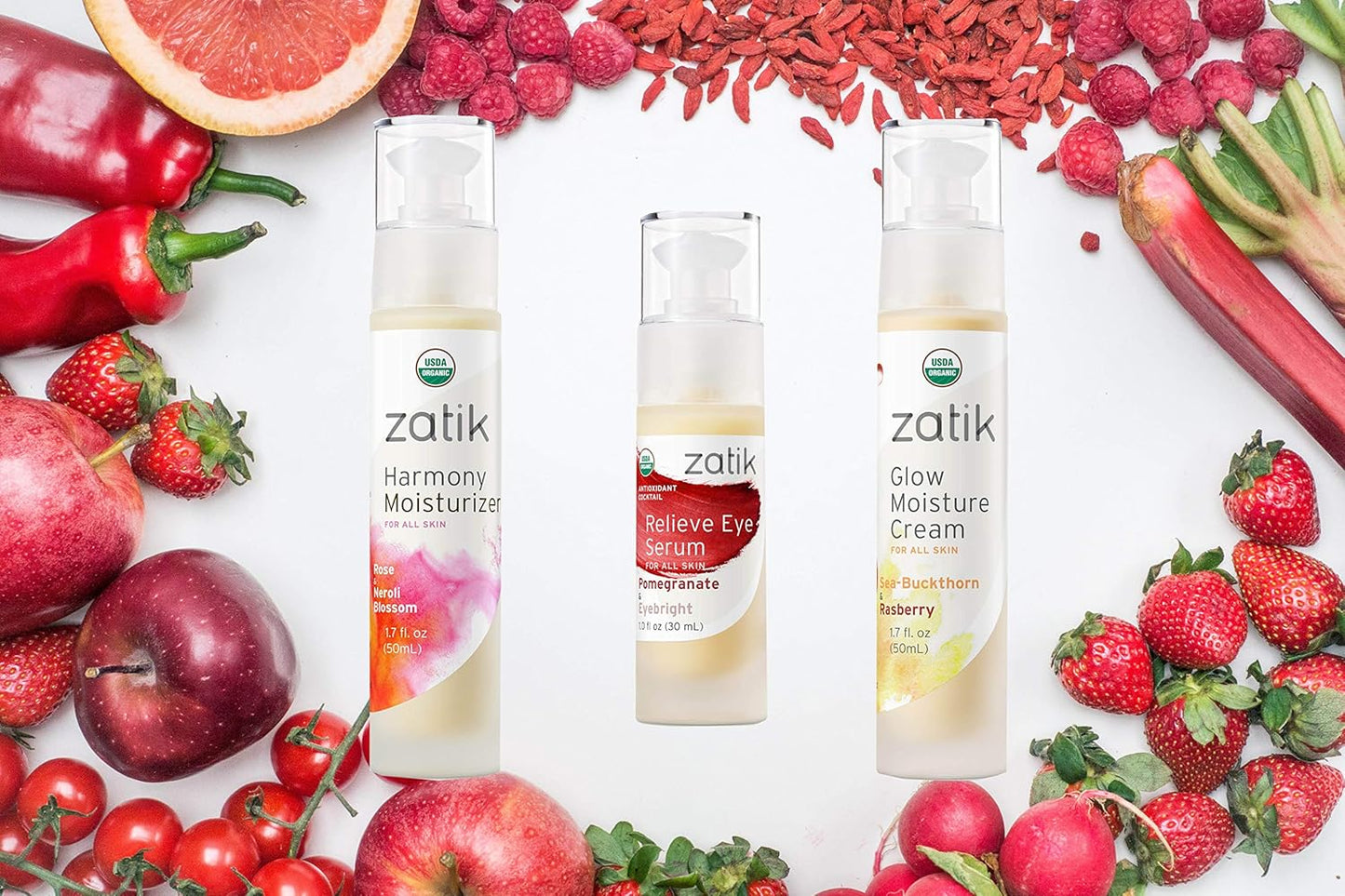 Zatik Naturals - Harmony Moisturizer with Rose and Neroli Blossom, USDA Organic, Vegan, Non GMO, Gluten Free, Soy Free, Alcohol Free, pH Balanced, Biodegradable, 1.7 fl oz 50ml